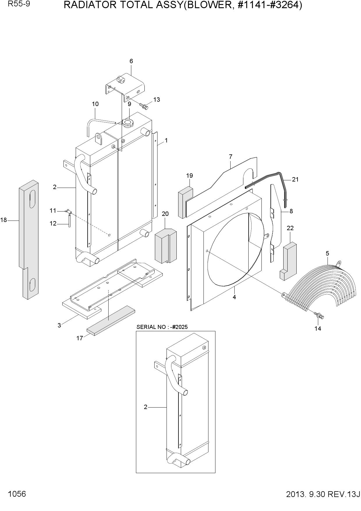 RADIATOR TOTAL ASSY(BLOWER, #1141-#3264)