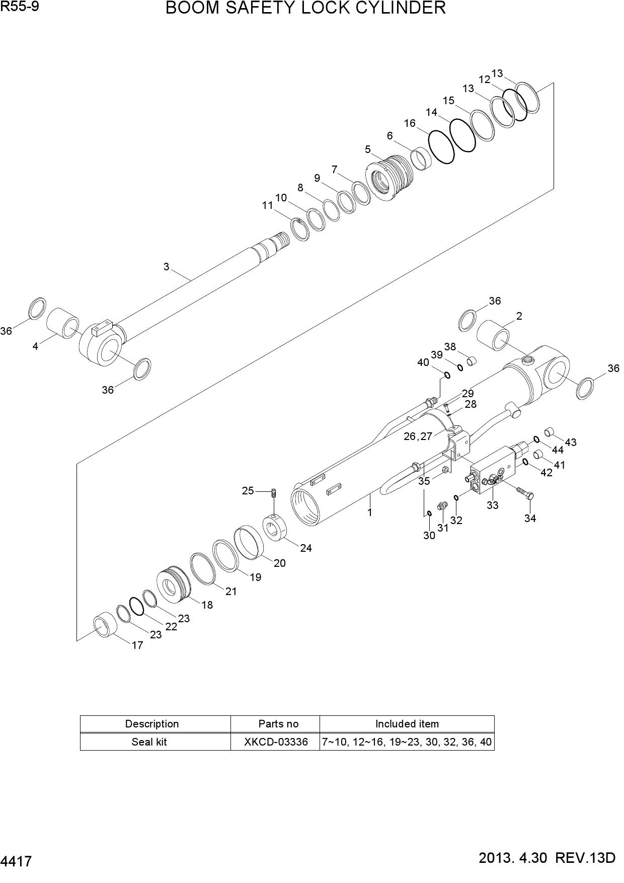 BOOM SAFETY LOCK CYLINDER