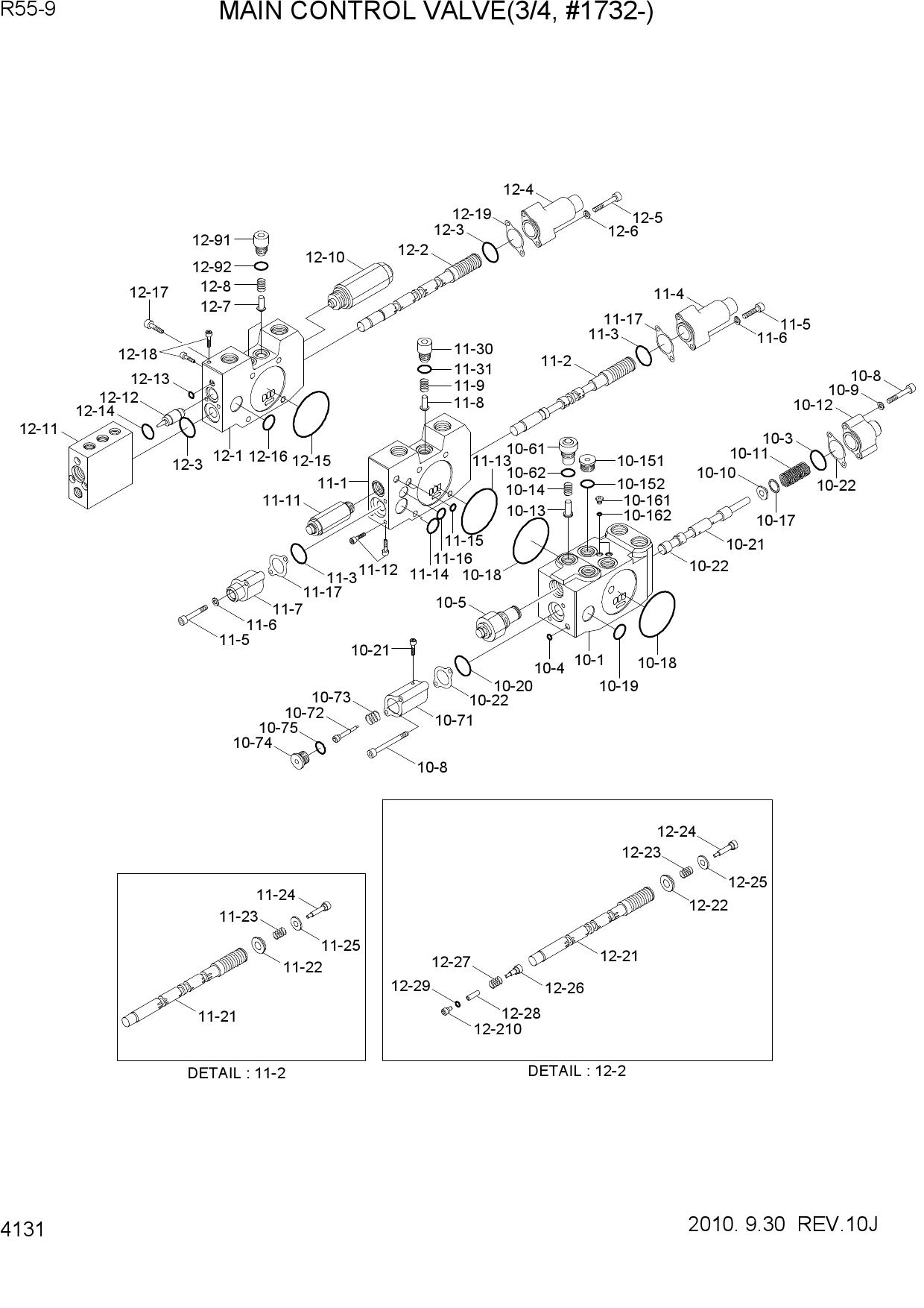 MAIN CONTROL VALVE(3/4, #1732-)