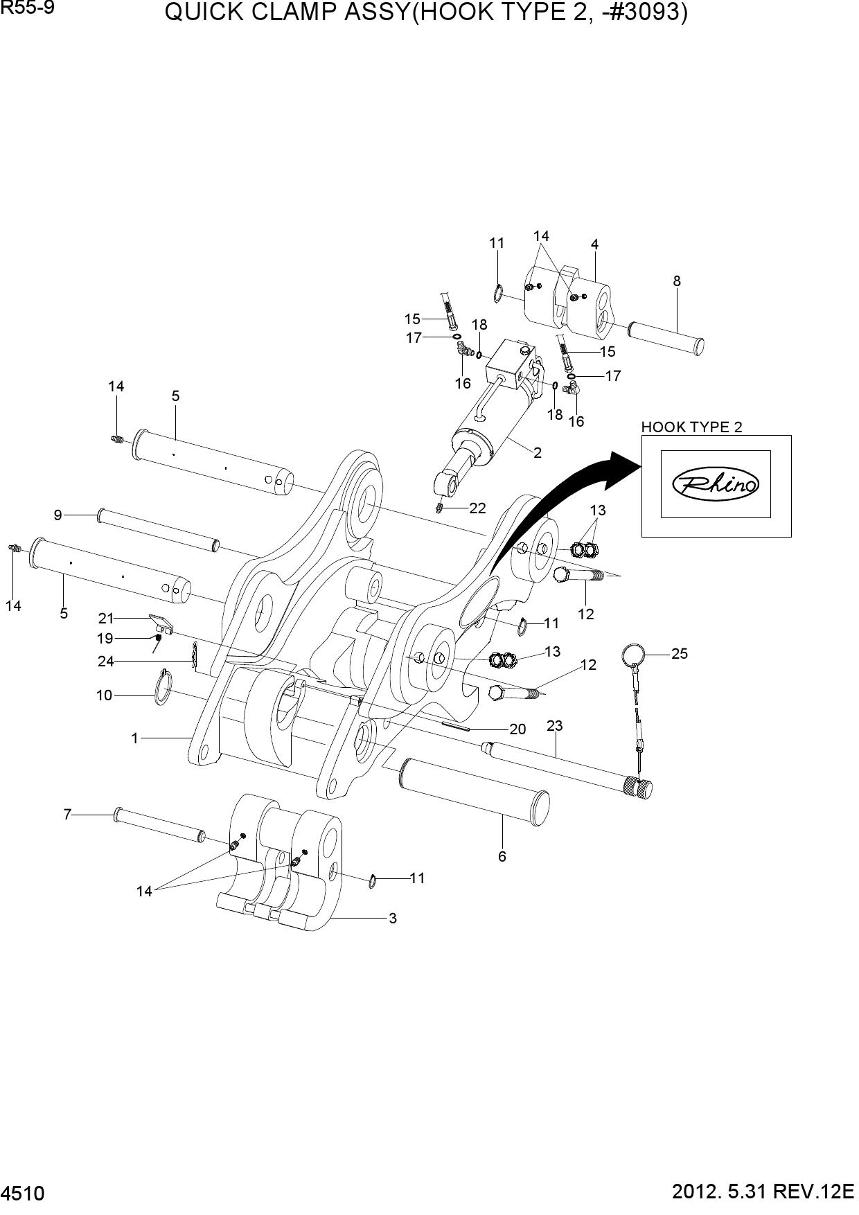 QUICK CLAMP ASSY(HOOK TYPE 2, -#3093)