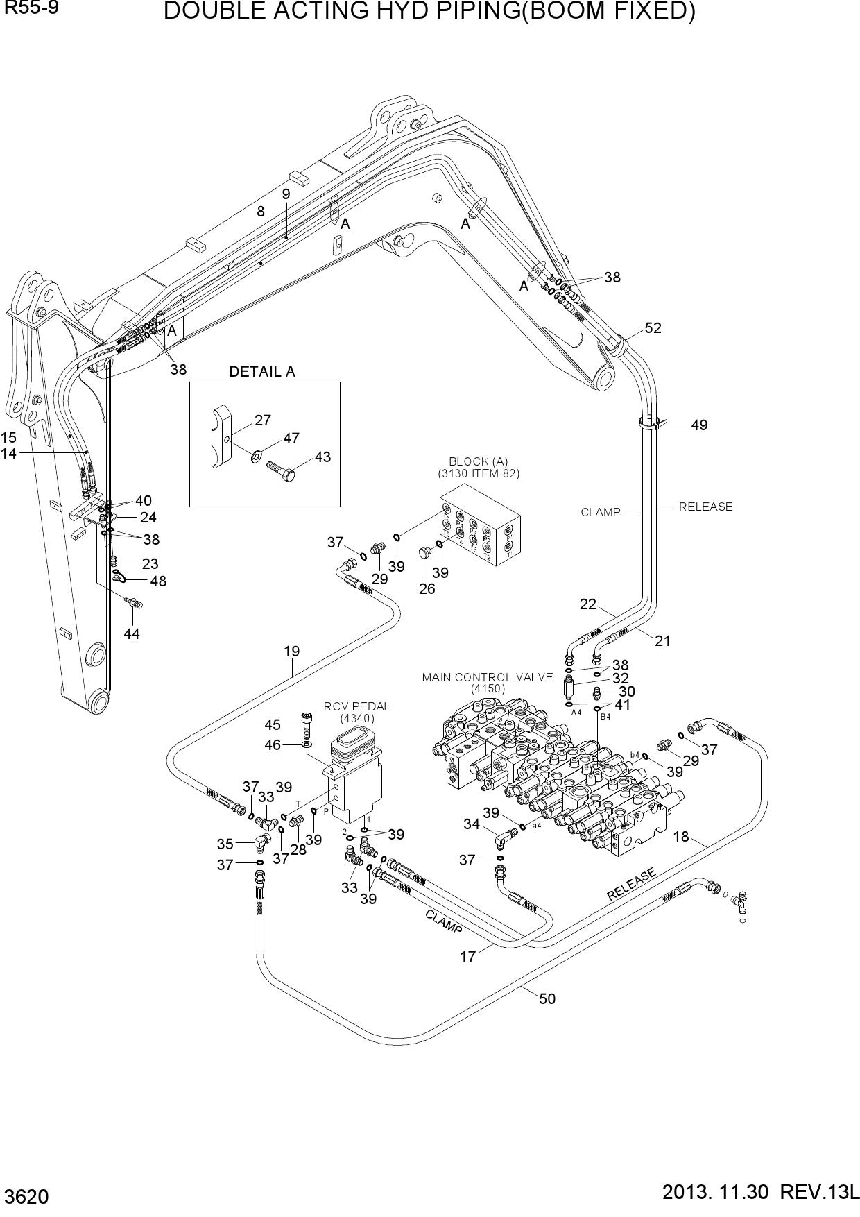 DOUBLE ACTING HYD PIPING(BOOM FIXED)