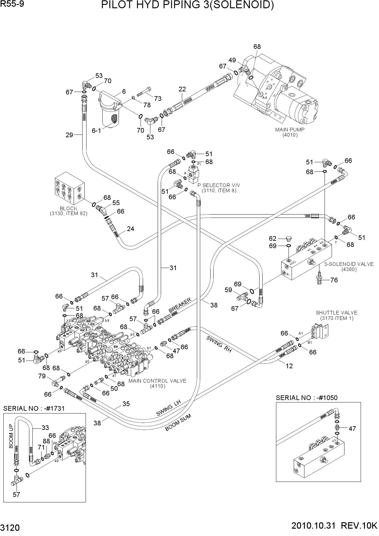 PILOT HYD PIPING 3 (SOLENOID)