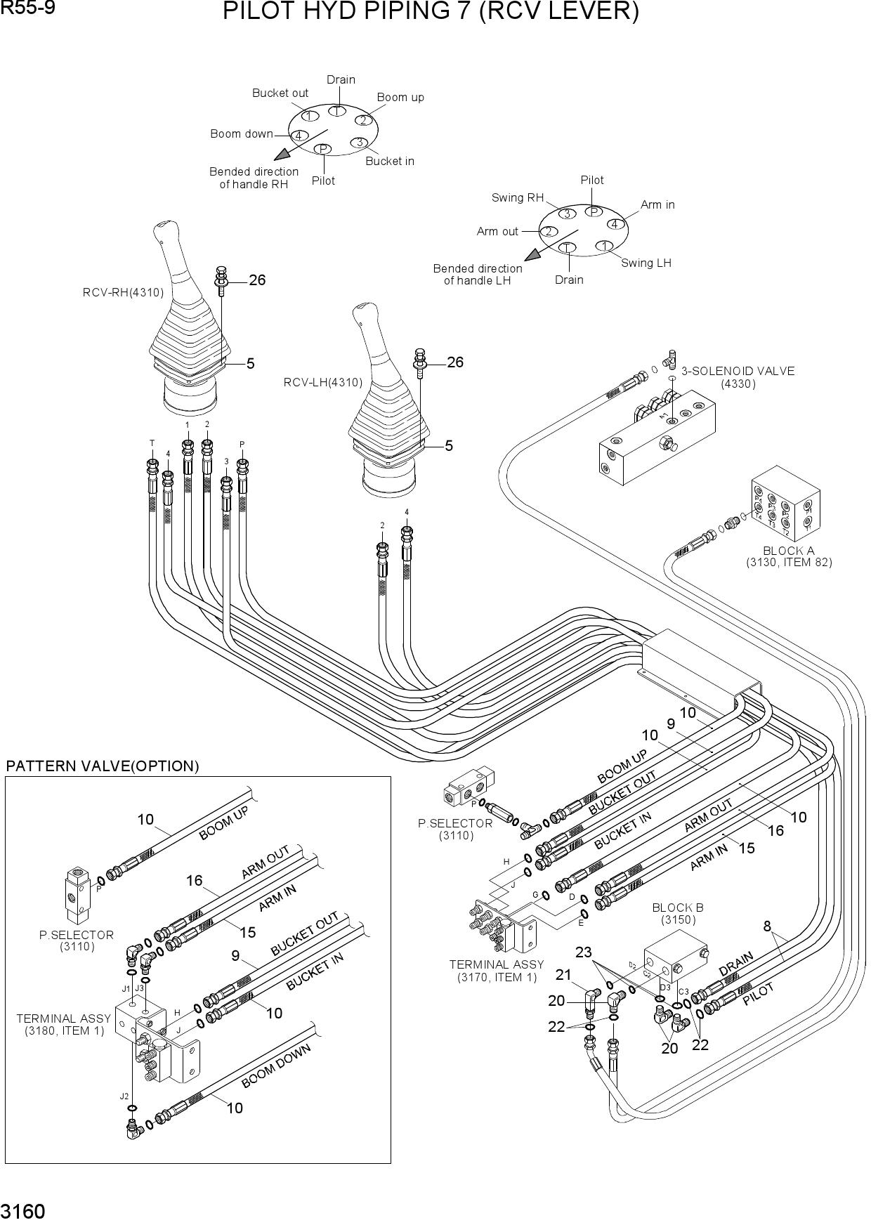 PILOT HYD PIPING 7 (RCV LEVER)