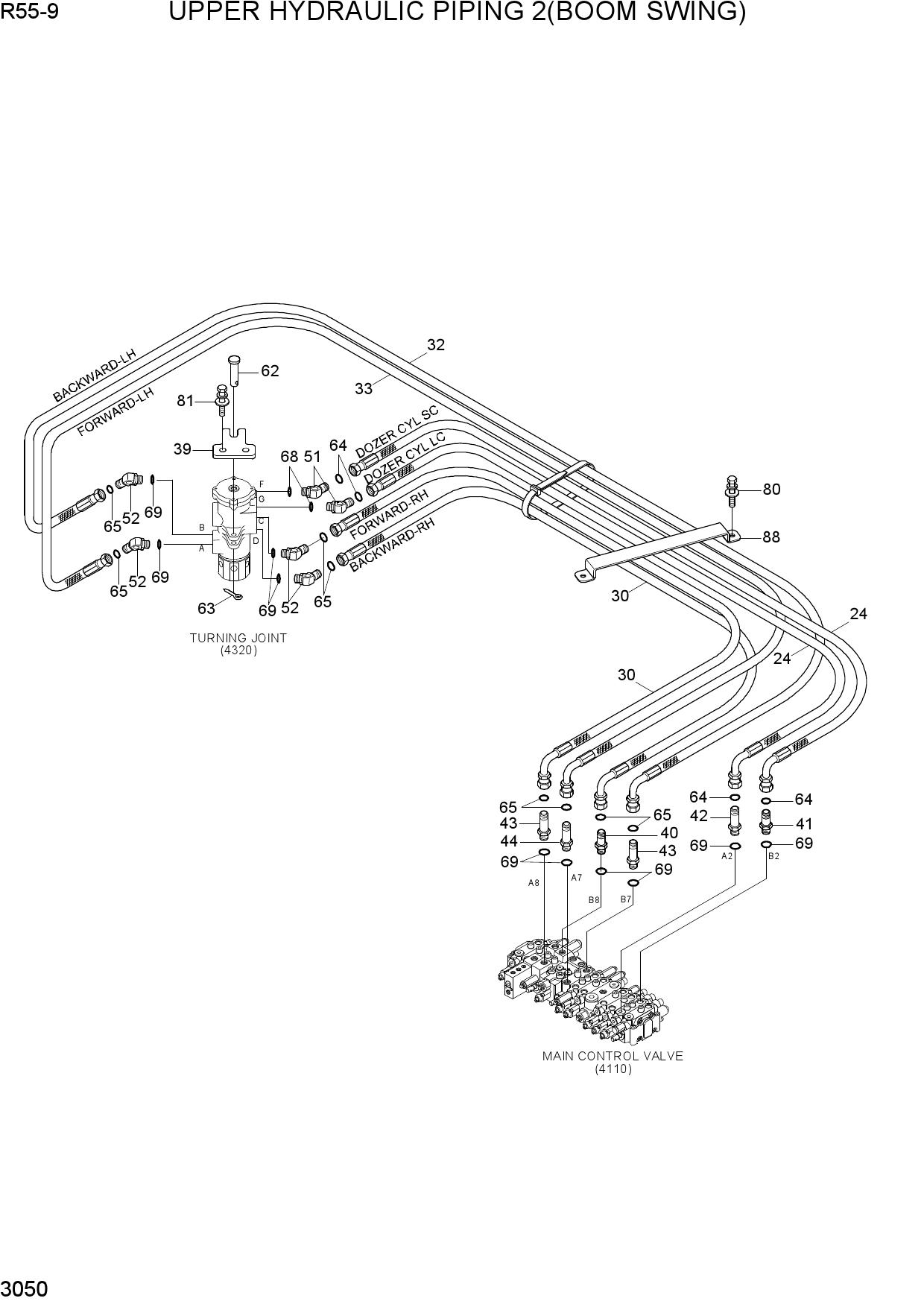UPPER HYDRAULIC PIPING 2(BOOM SWING)