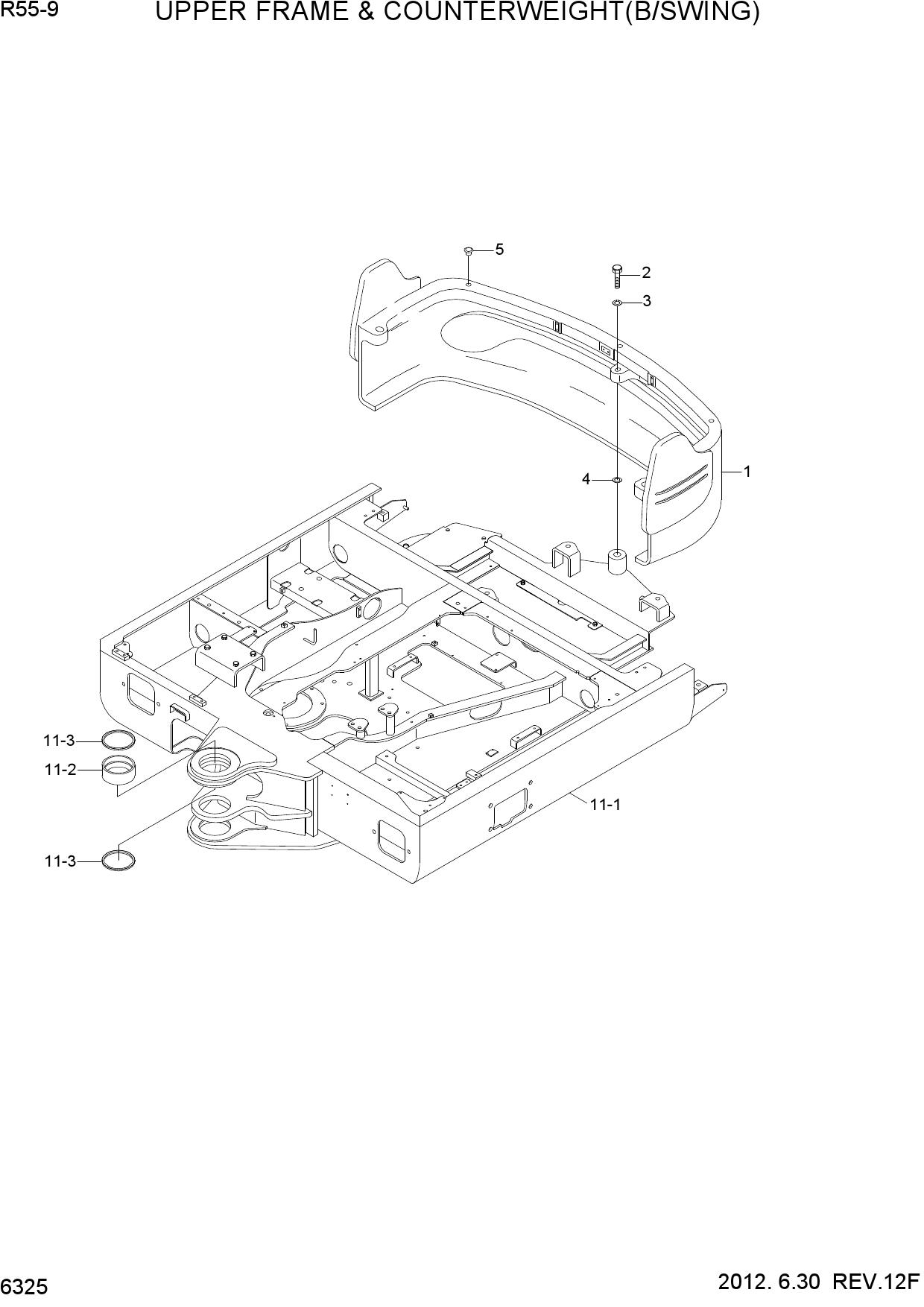 UPPER FRAME & COUNTERWEIGHT(B/SWING)