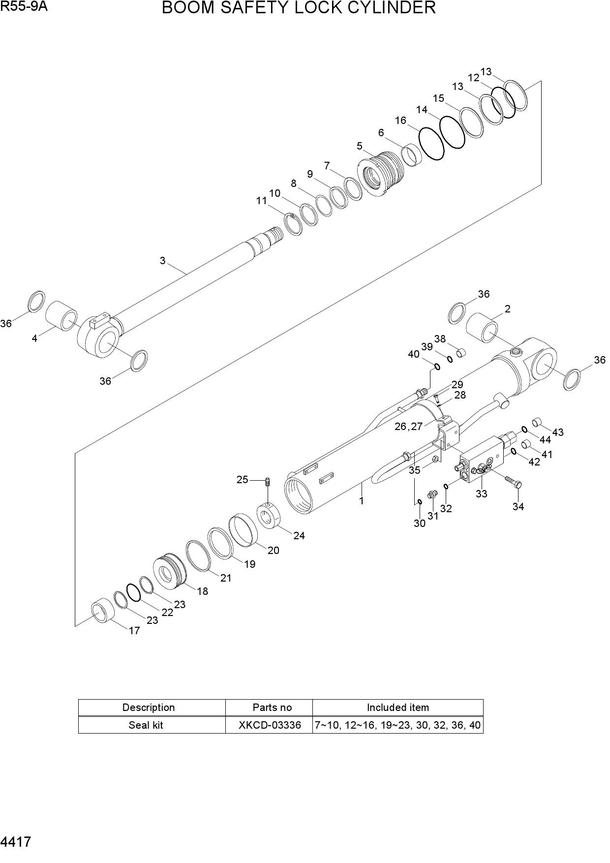 BOOM SAFETY LOCK CYLINDER