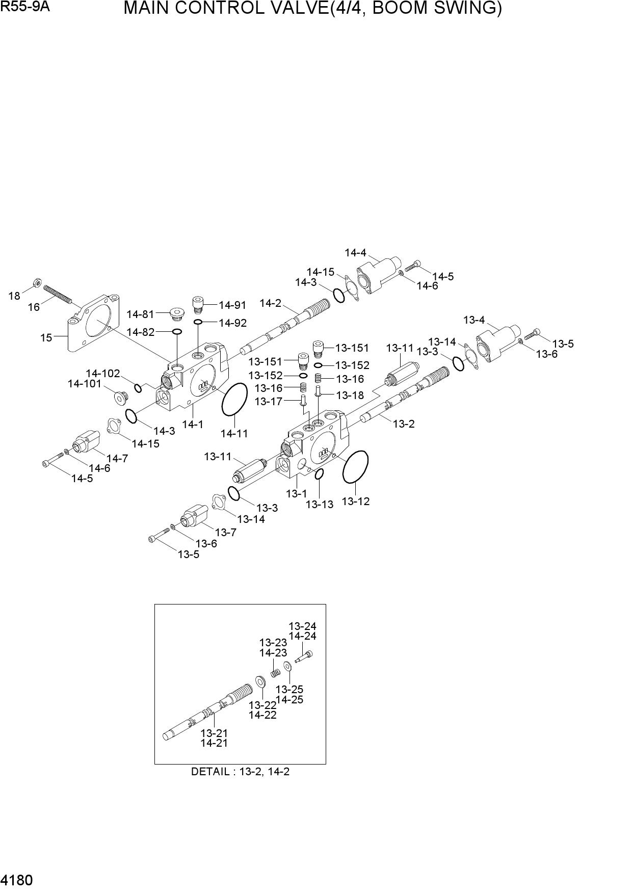 MAIN CONTROL VALVE(4/4, BOOM SWING)