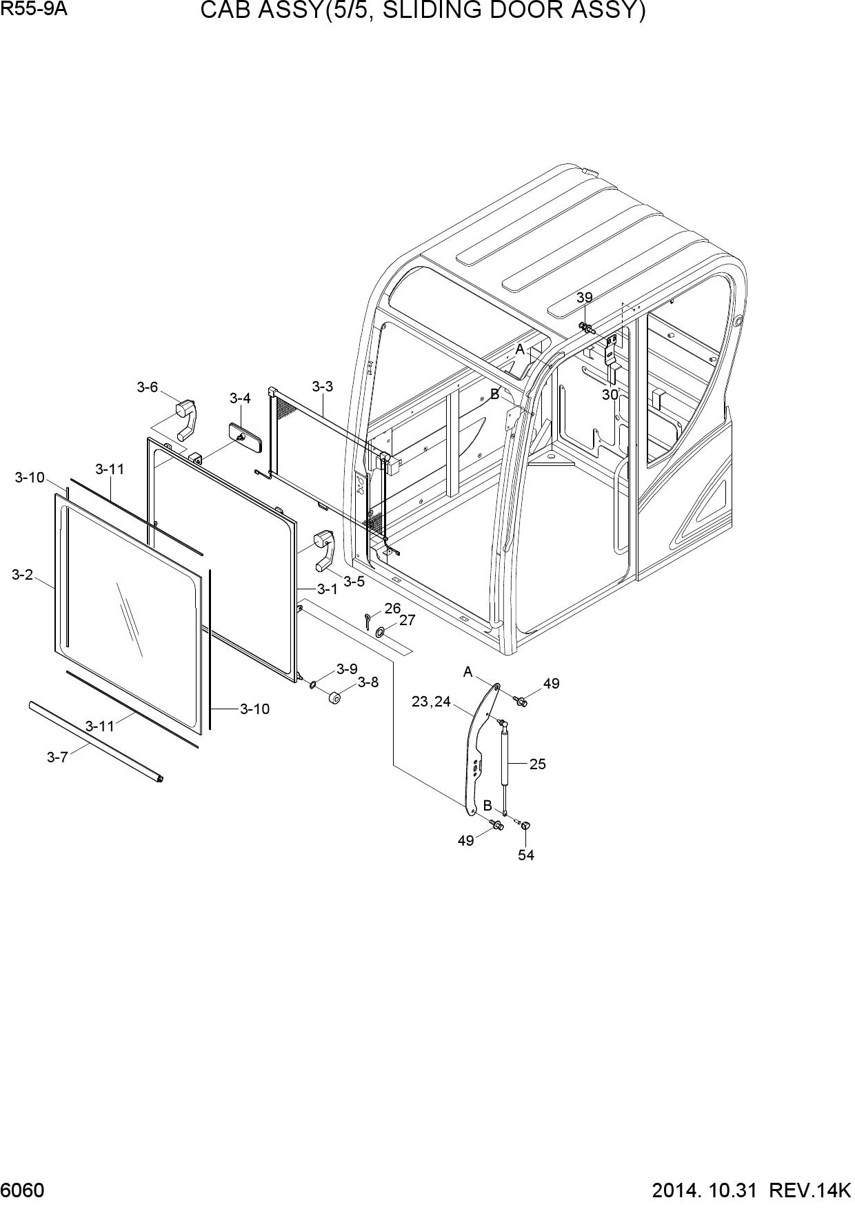 CAB ASSY(5/5, SLIDING DOOR ASSY)