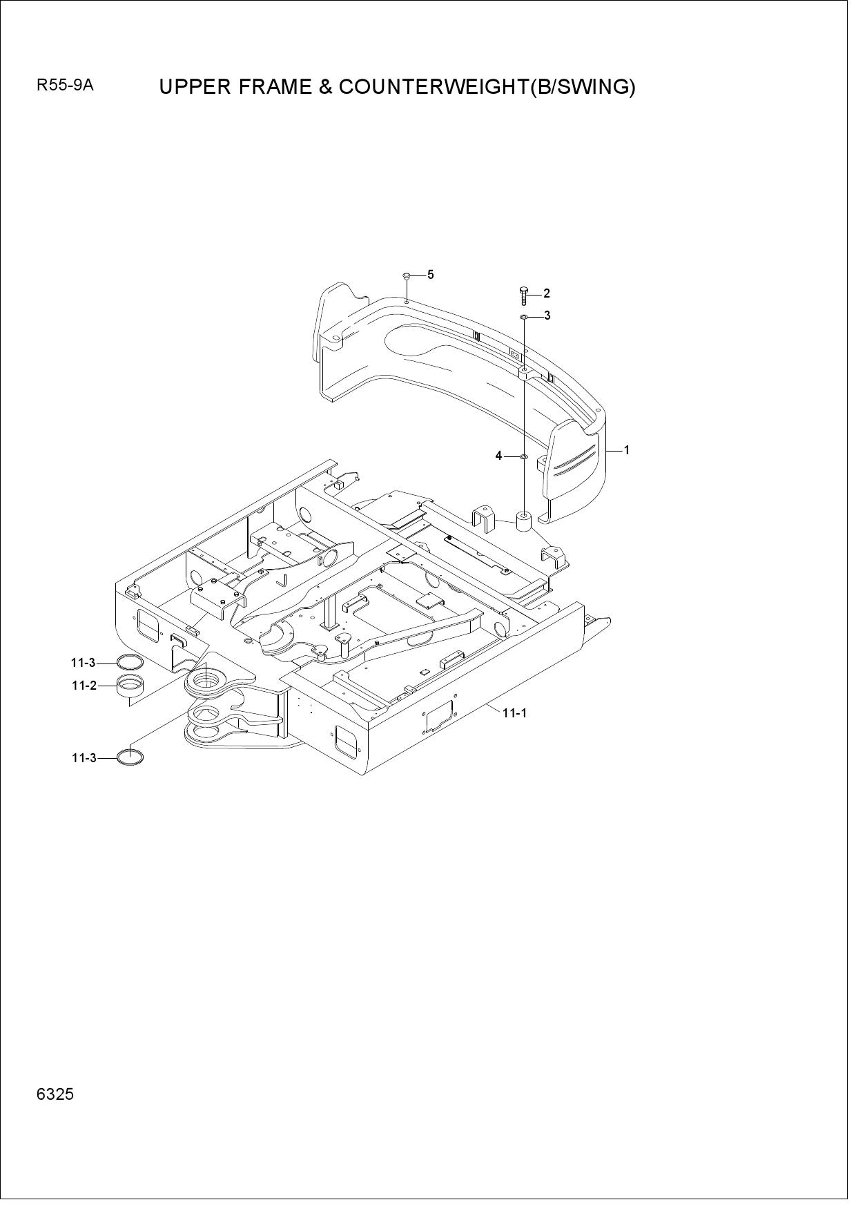 UPPER FRAME & COUNTERWEIGHT(B/SWING)