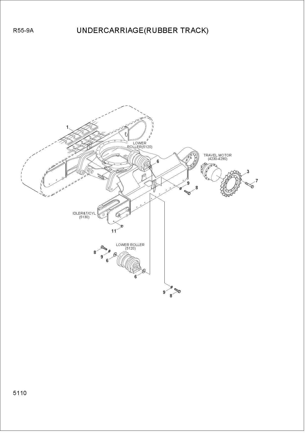 UNDERCARRIAGE(RUBBER TRACK)
