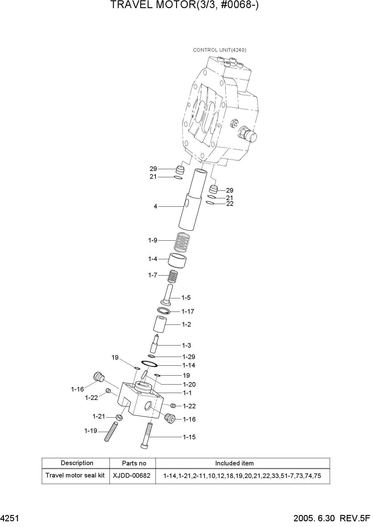 TRAVEL MOTOR(3/3, #0068-)