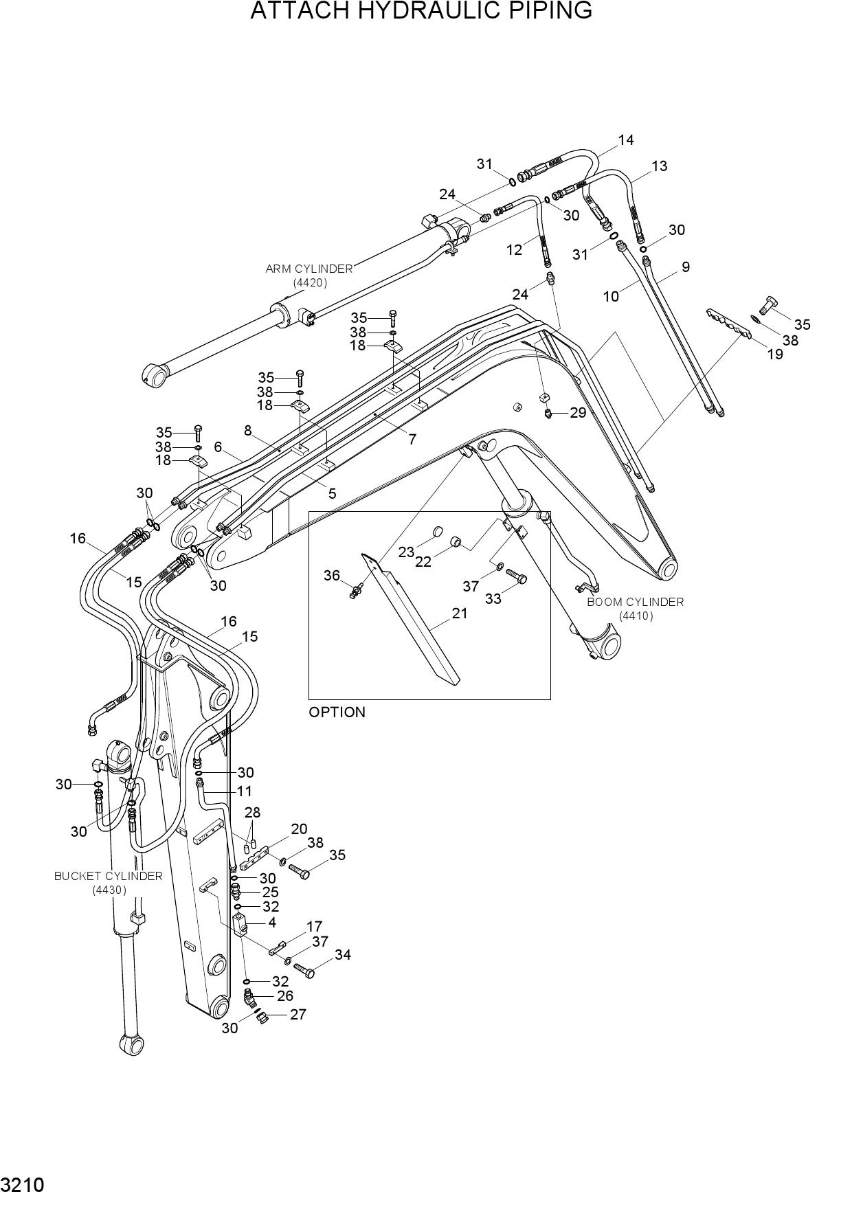 ATTACH HYDRAULIC PIPING