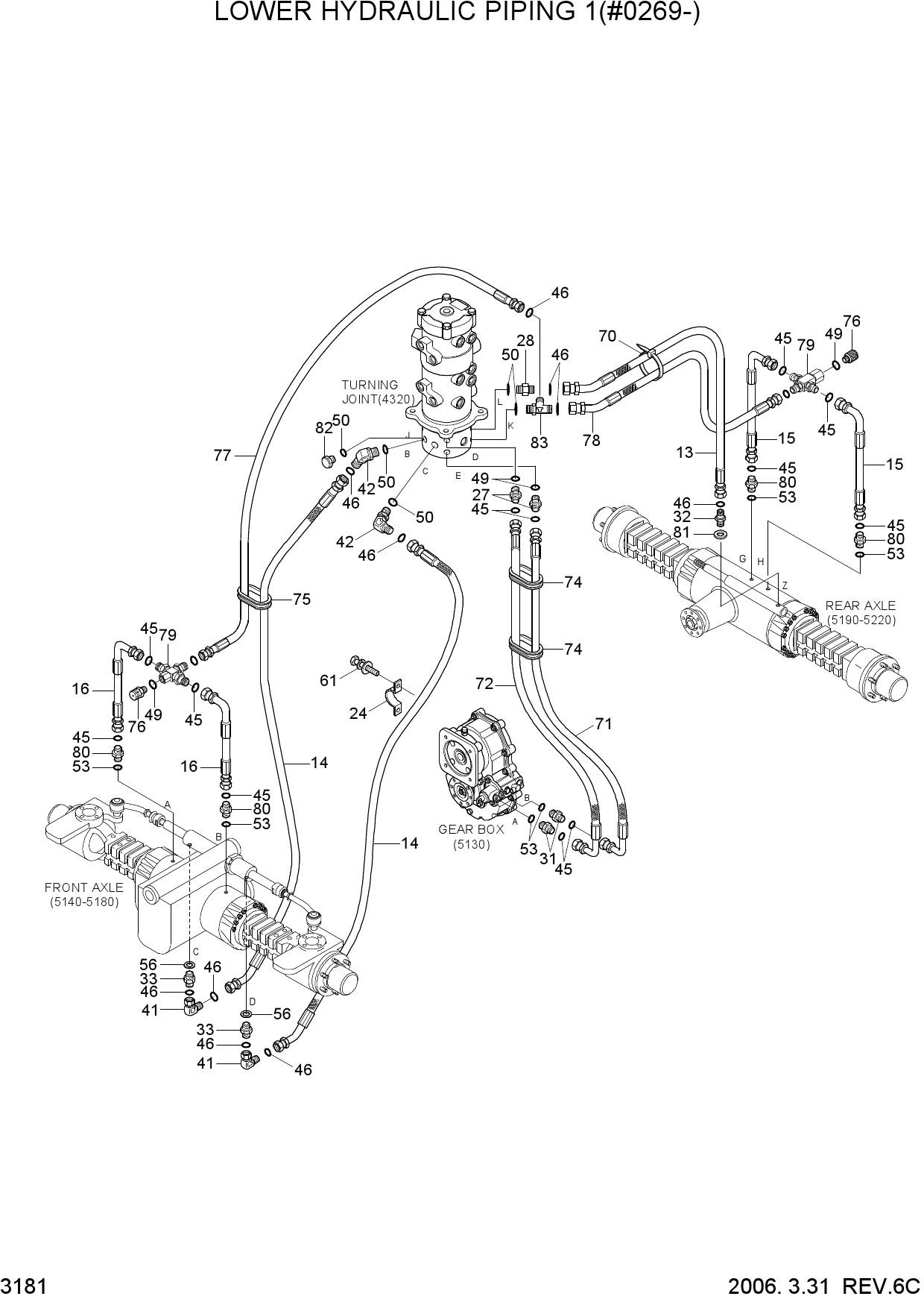 LOWER HYDRAULIC PIPING 1(#0269-)