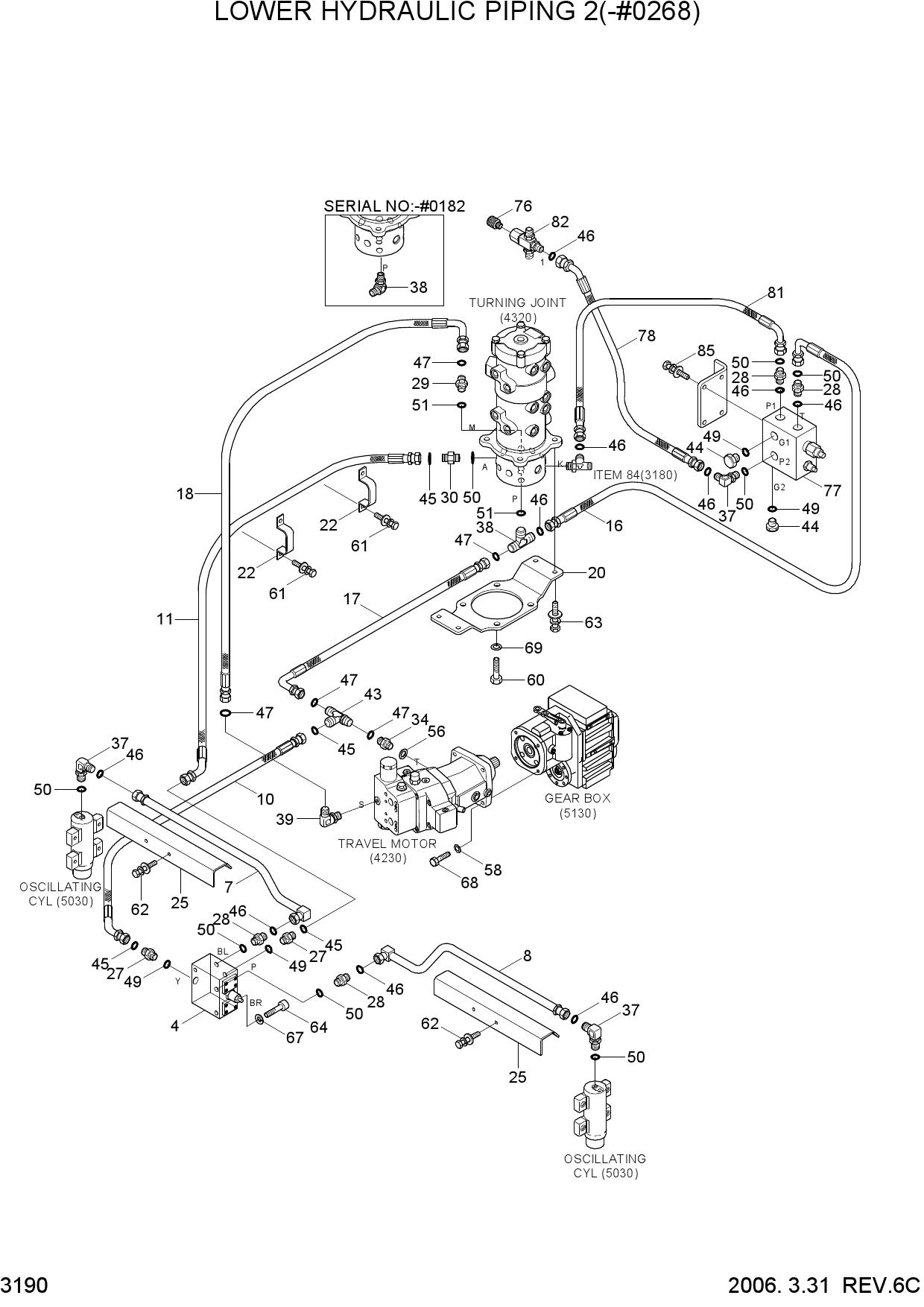LOWER HYDRAULIC PIPING 2(-#0268)