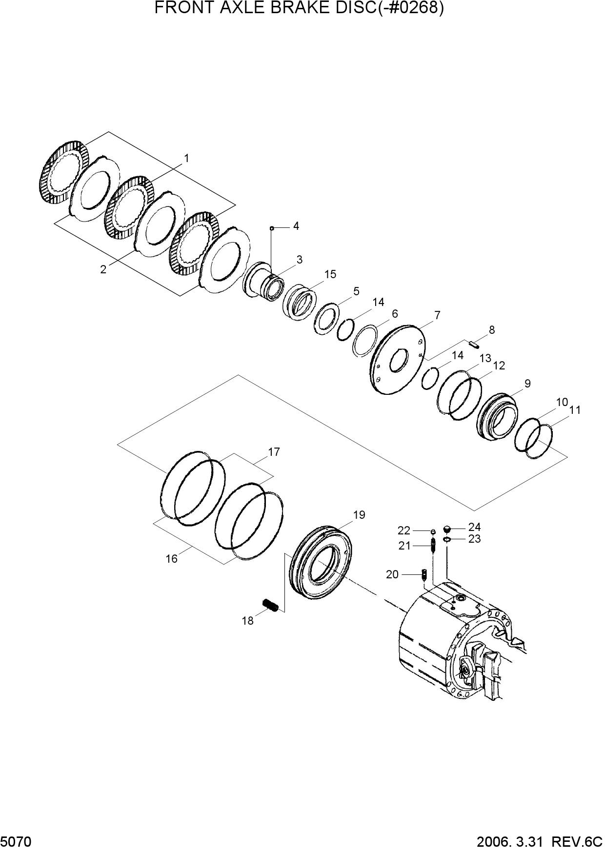 FRONT AXLE BRAKE DISC(-#0268)