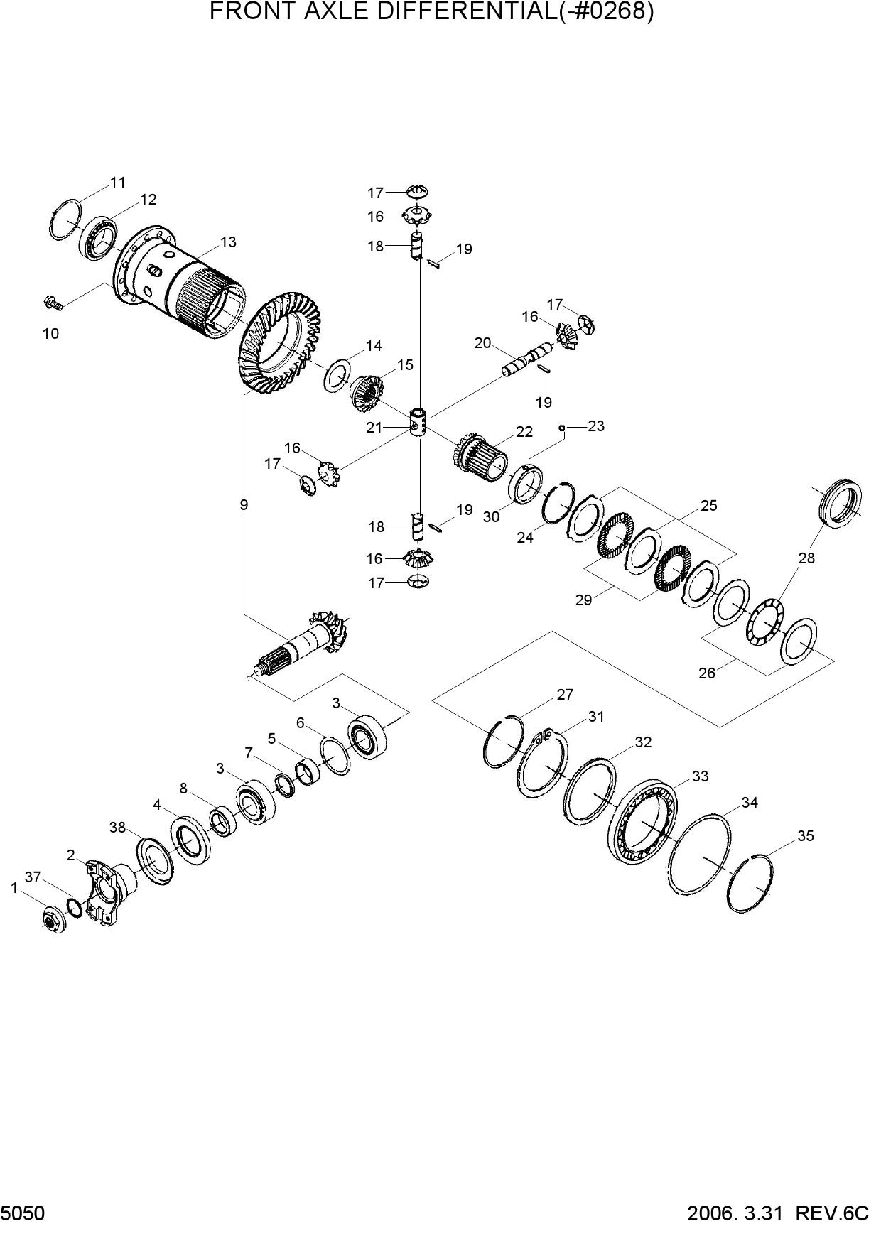 FRONT AXLE DIFFERENTIAL(-#0268)