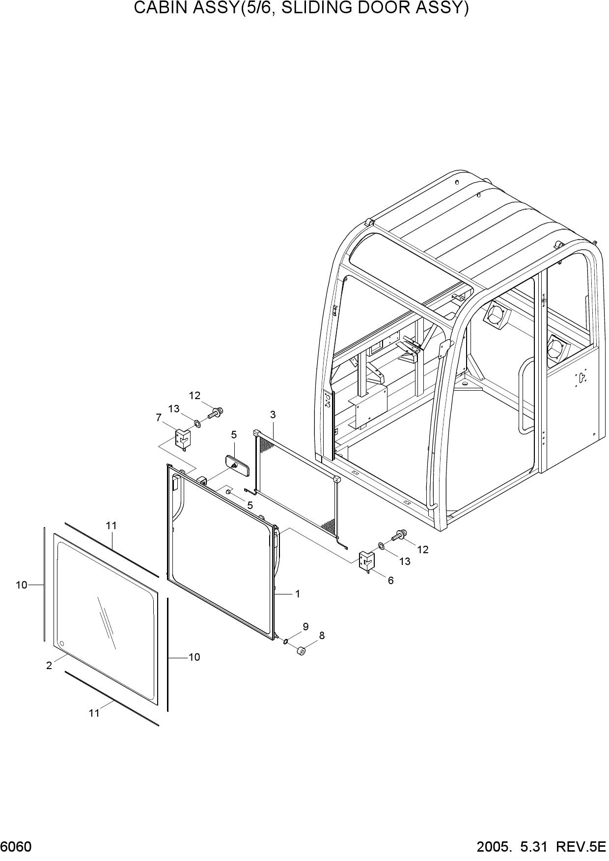 CAB ASSY(5/6, SLIDING DOOR ASSY)
