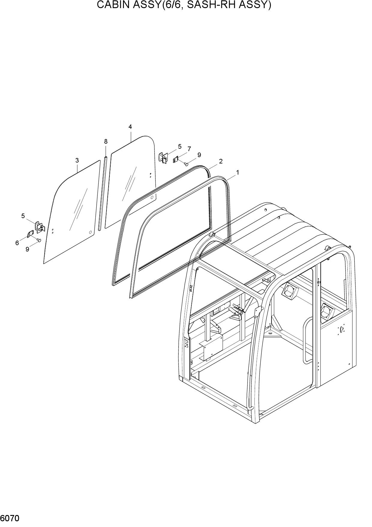 CAB ASSY(6/6, SASH-RH ASSY)