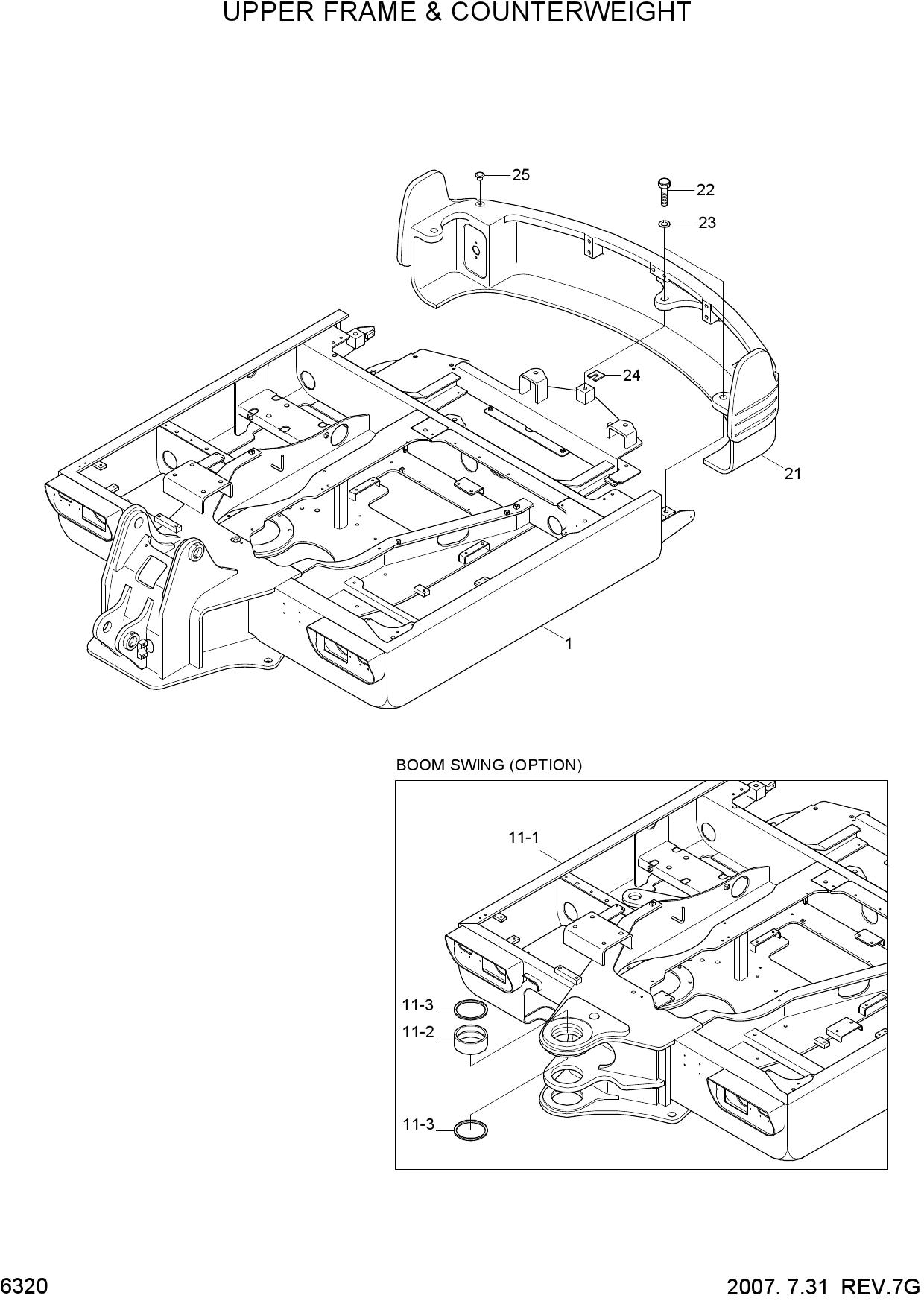 UPPER FRAME & COUNTERWEIGHT