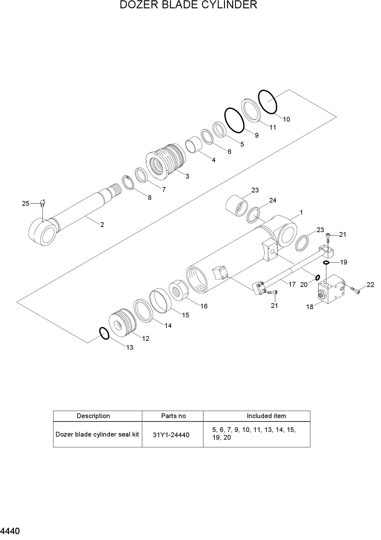DOZER BLADE CYLINDER