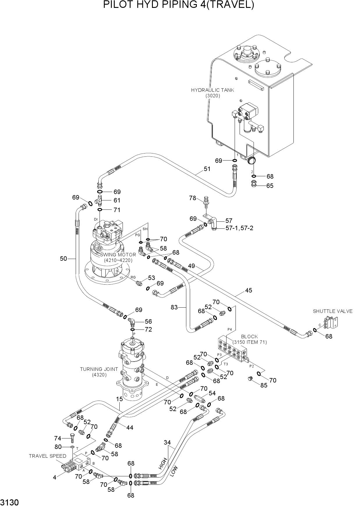 PILOT HYD PIPING 4(TRAVEL)