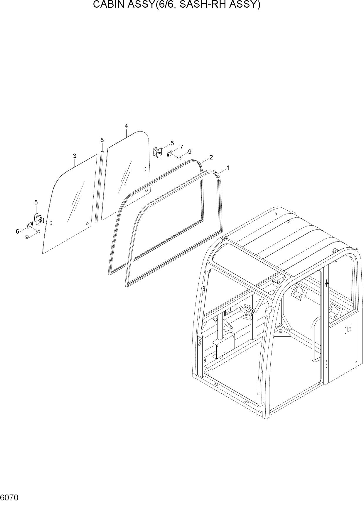 CABIN ASSY(6/6, SASH-RH ASSY)