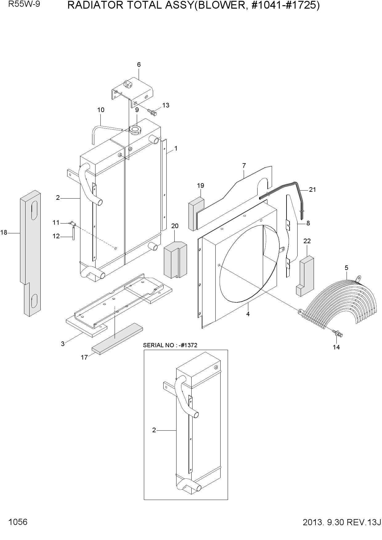 RADIATOR TOTAL ASSY(BLOWER, #1041-#1725)