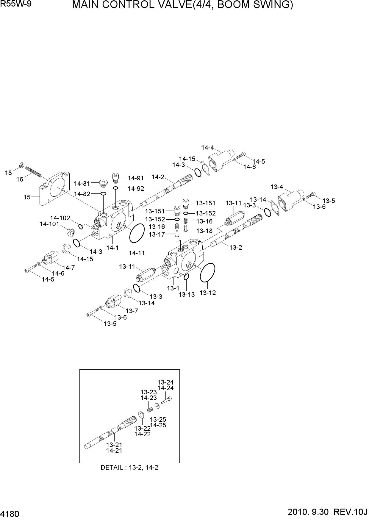 MAIN CONTROL VALVE(4/4, BOOM SWING)