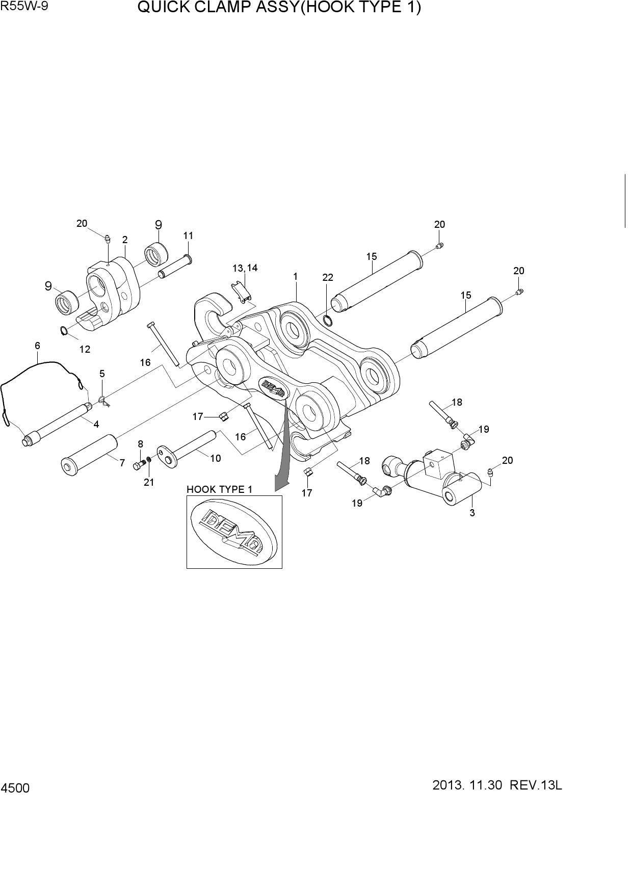QUICK CLAMP ASSY(HOOK TYPE 1, -#1675)