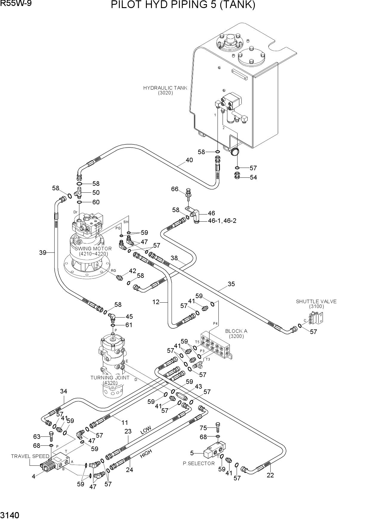 PILOT HYD PIPING 5 (TANK)
