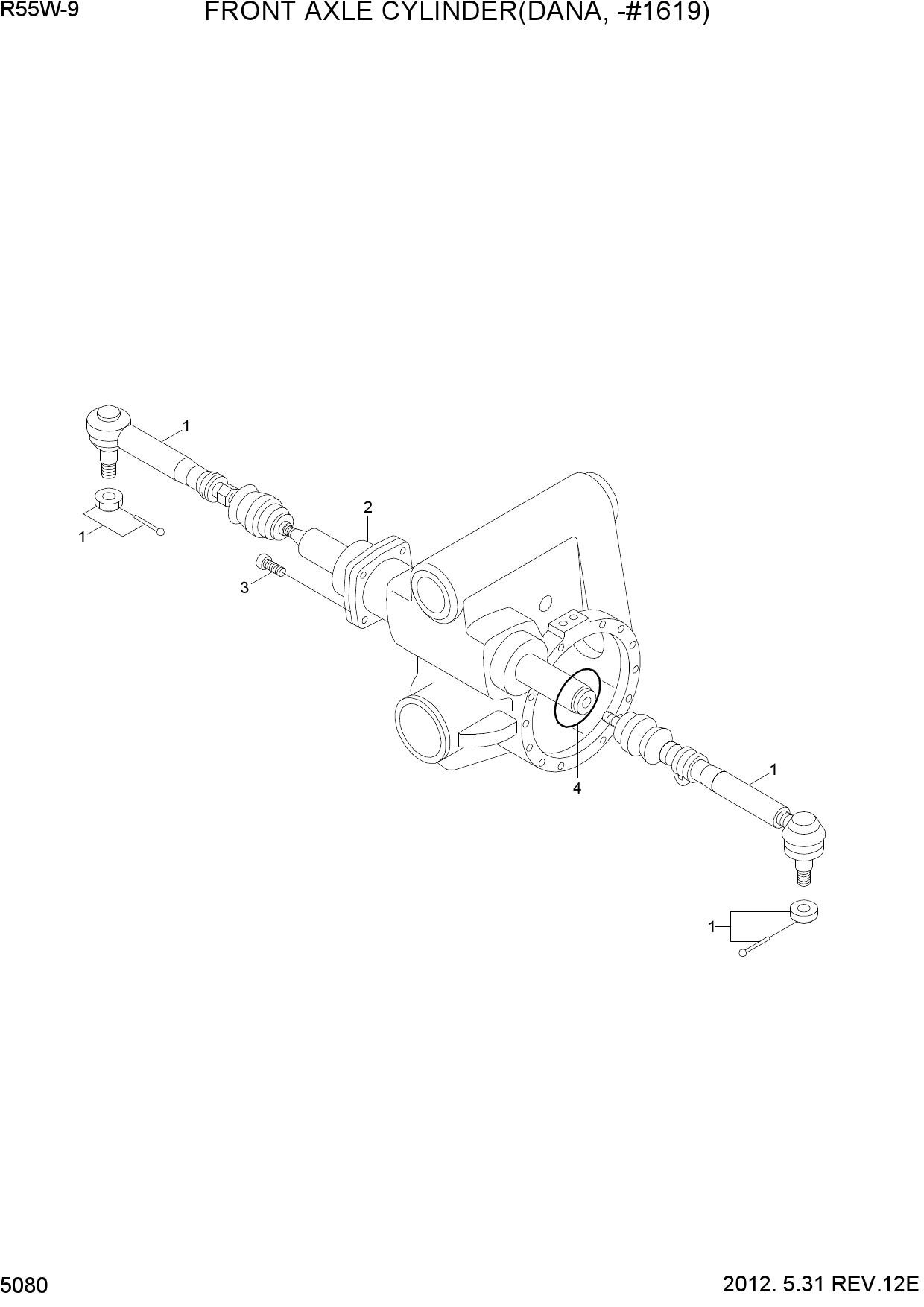 FRONT AXLE CYLINDER(DANA, -#1619)