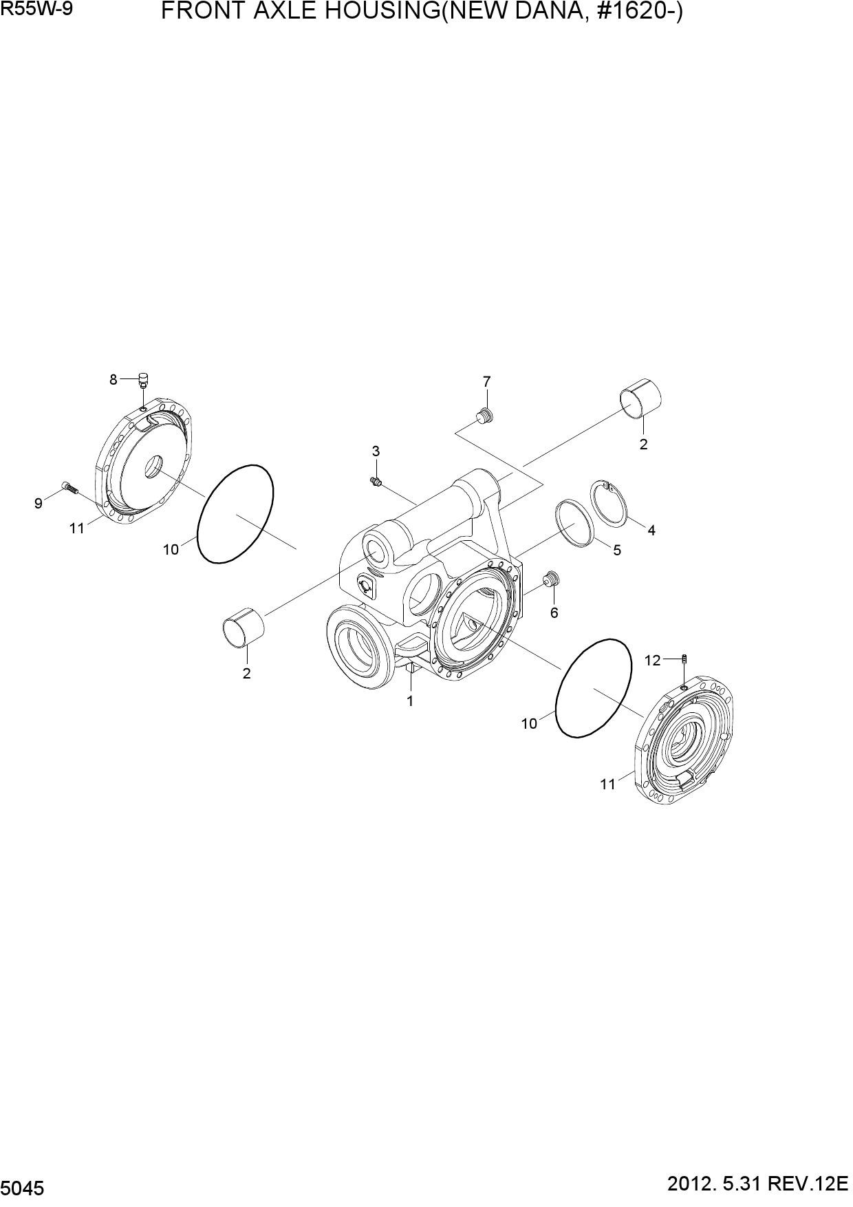 FRONT AXLE HOUSING(NEW DANA, #1620-)