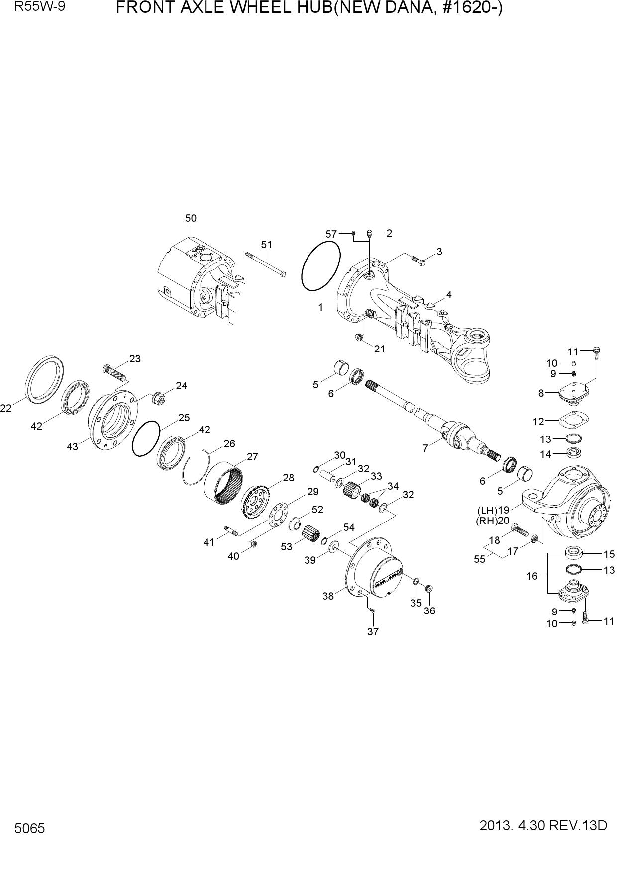 FRONT AXLE WHEEL HUB(NEW DANA, #1620-)