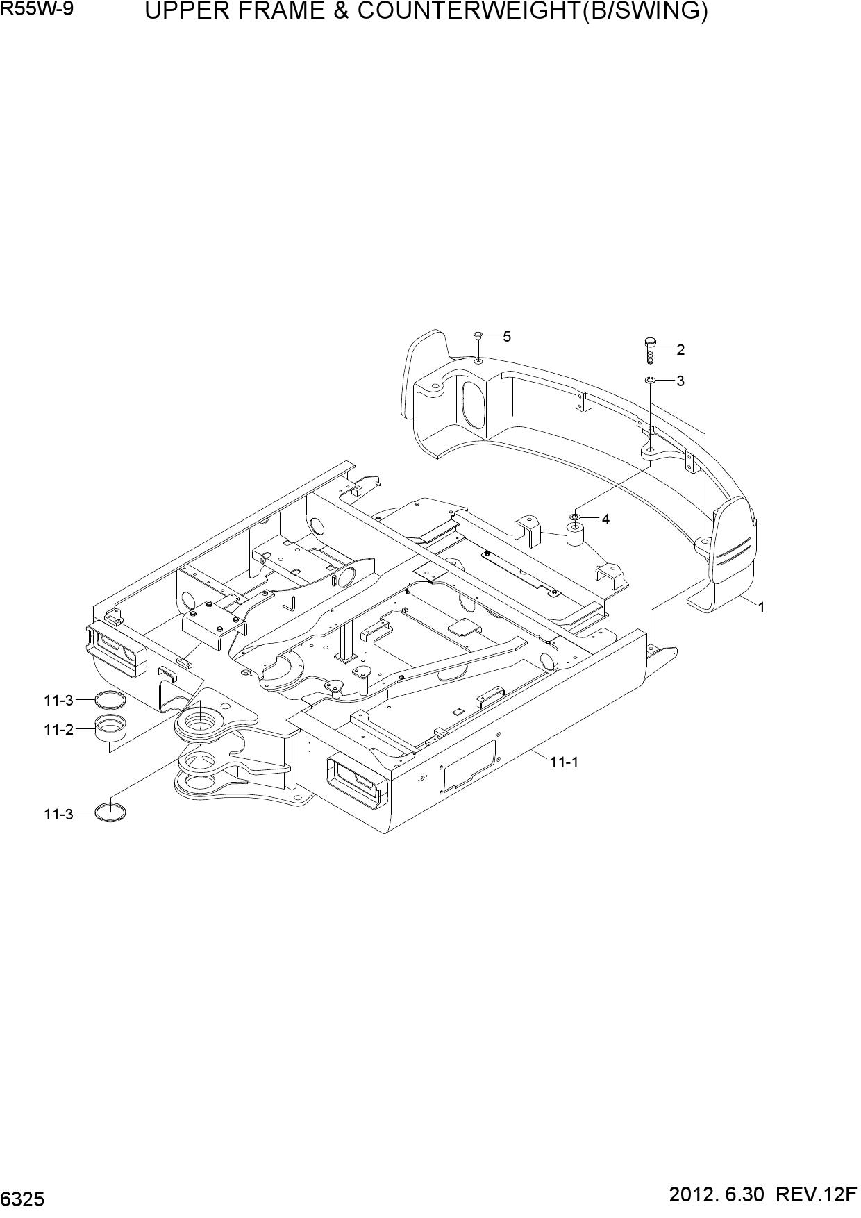 UPPER FRAME & COUNTERWEIGHT(B/SWING)