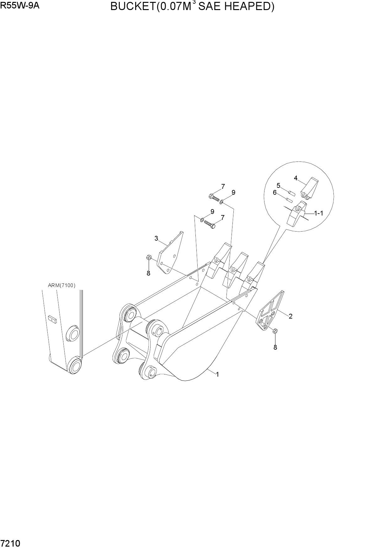 BUCKET(0.07M3 SAE HEAPED)