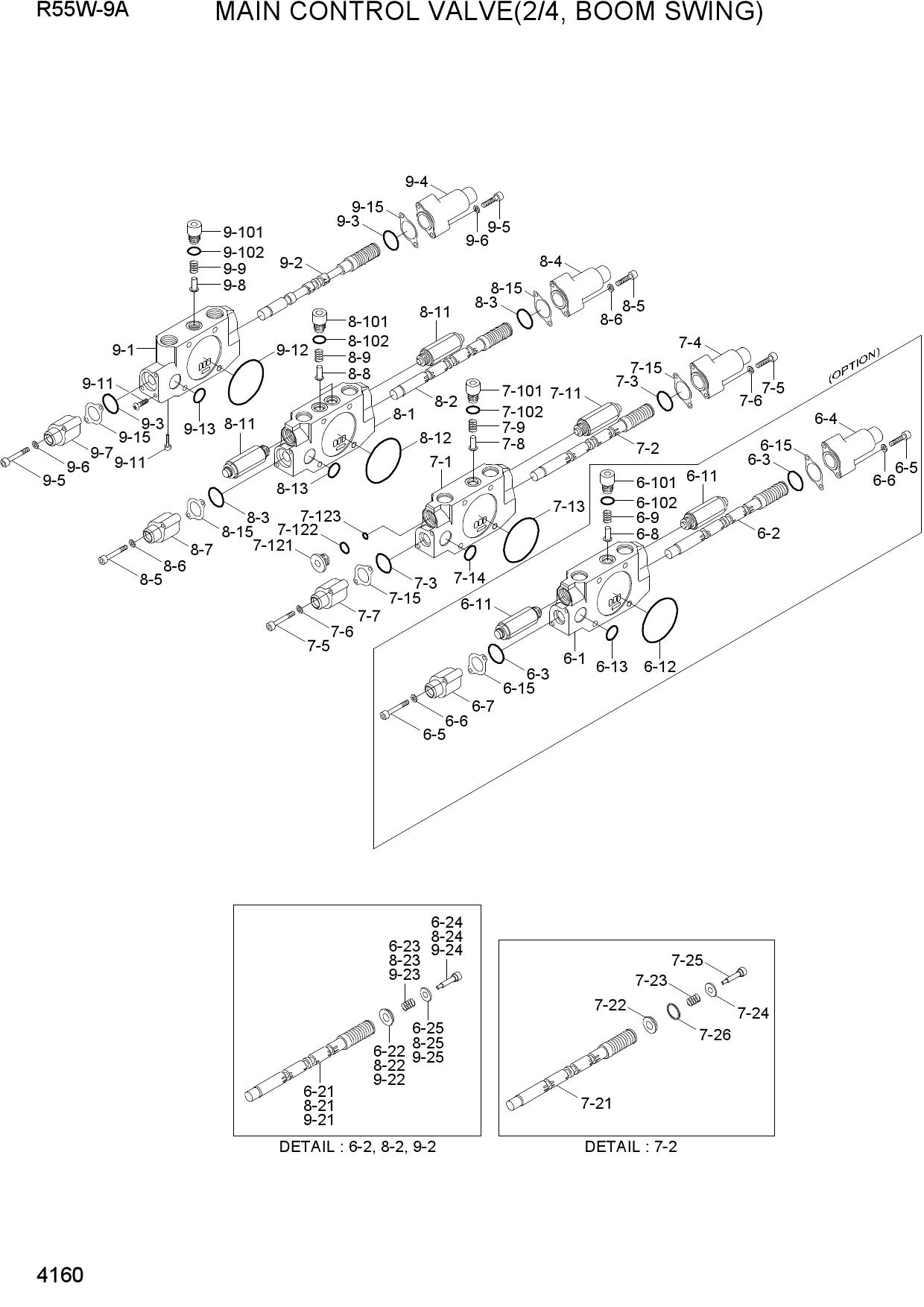 MAIN CONTROL VALVE(2/4, BOOM SWING)