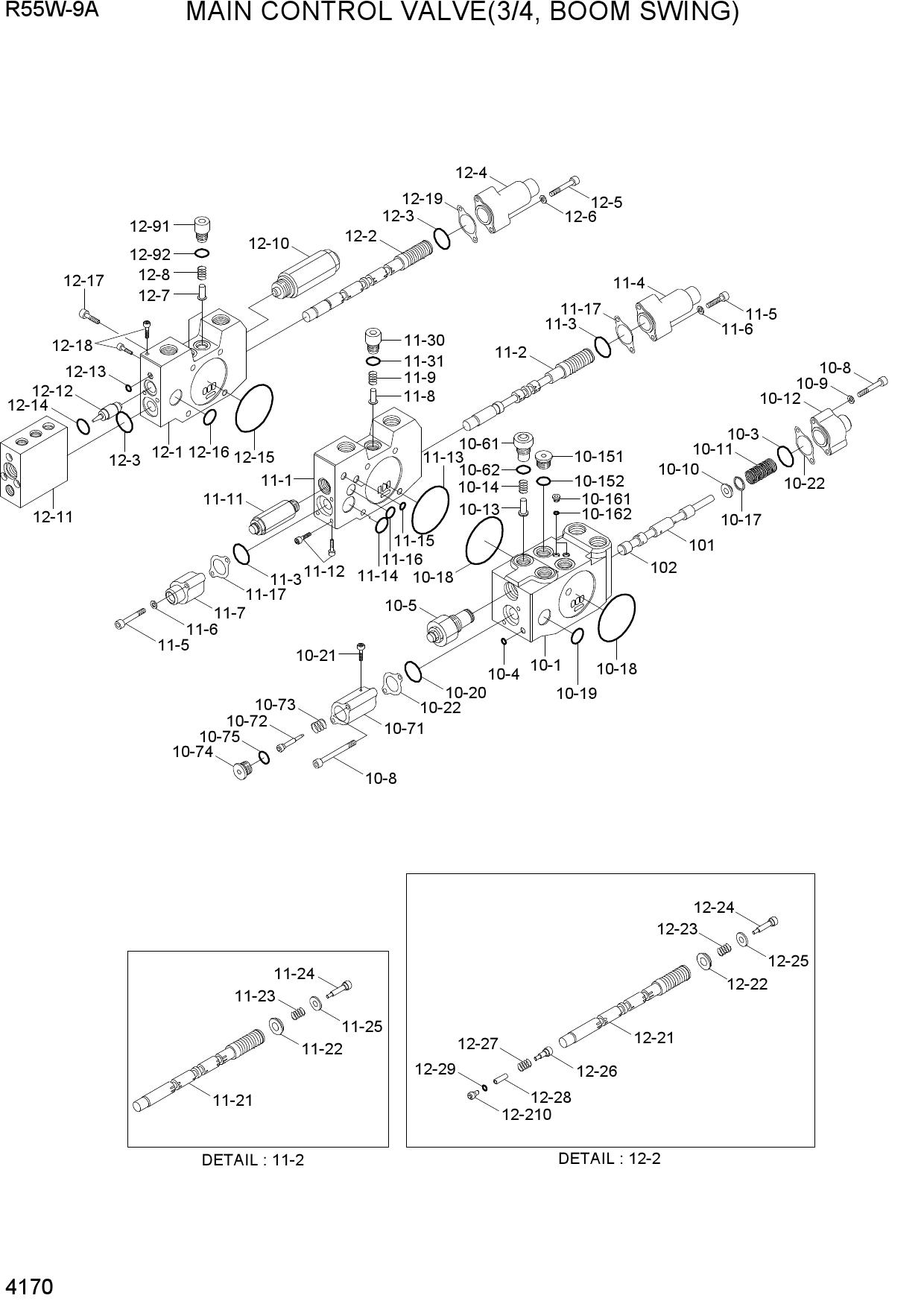 MAIN CONTROL VALVE(3/4, BOOM SWING)