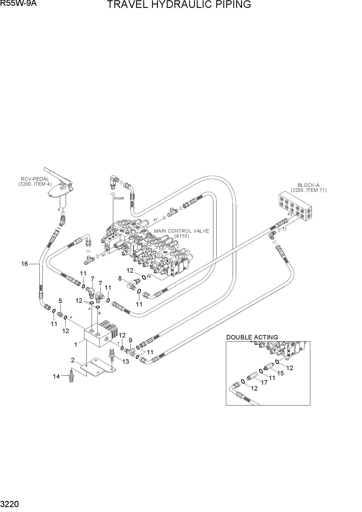 TRAVEL HYDRAULIC PIPING