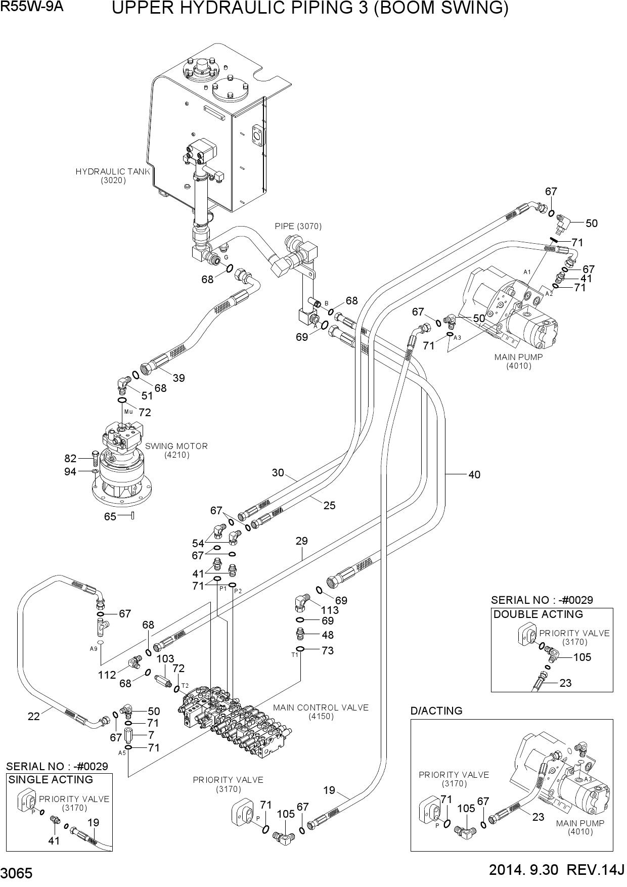 UPPER HYDRAULIC PIPING 3(BOOM SWING)