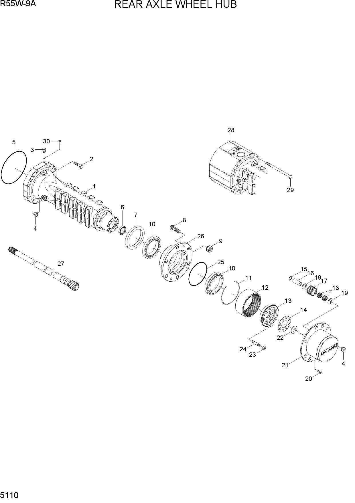 REAR AXLE WHEEL HUB
