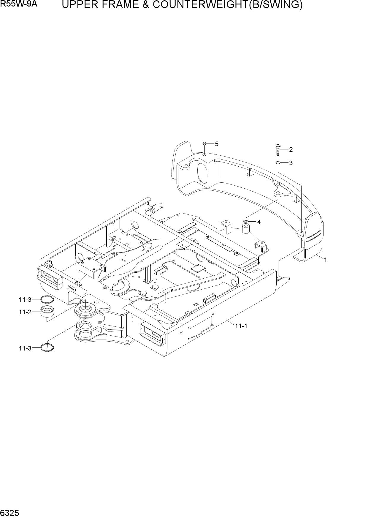 UPPER FRAME & COUNTERWEIGHT(B/SWING)