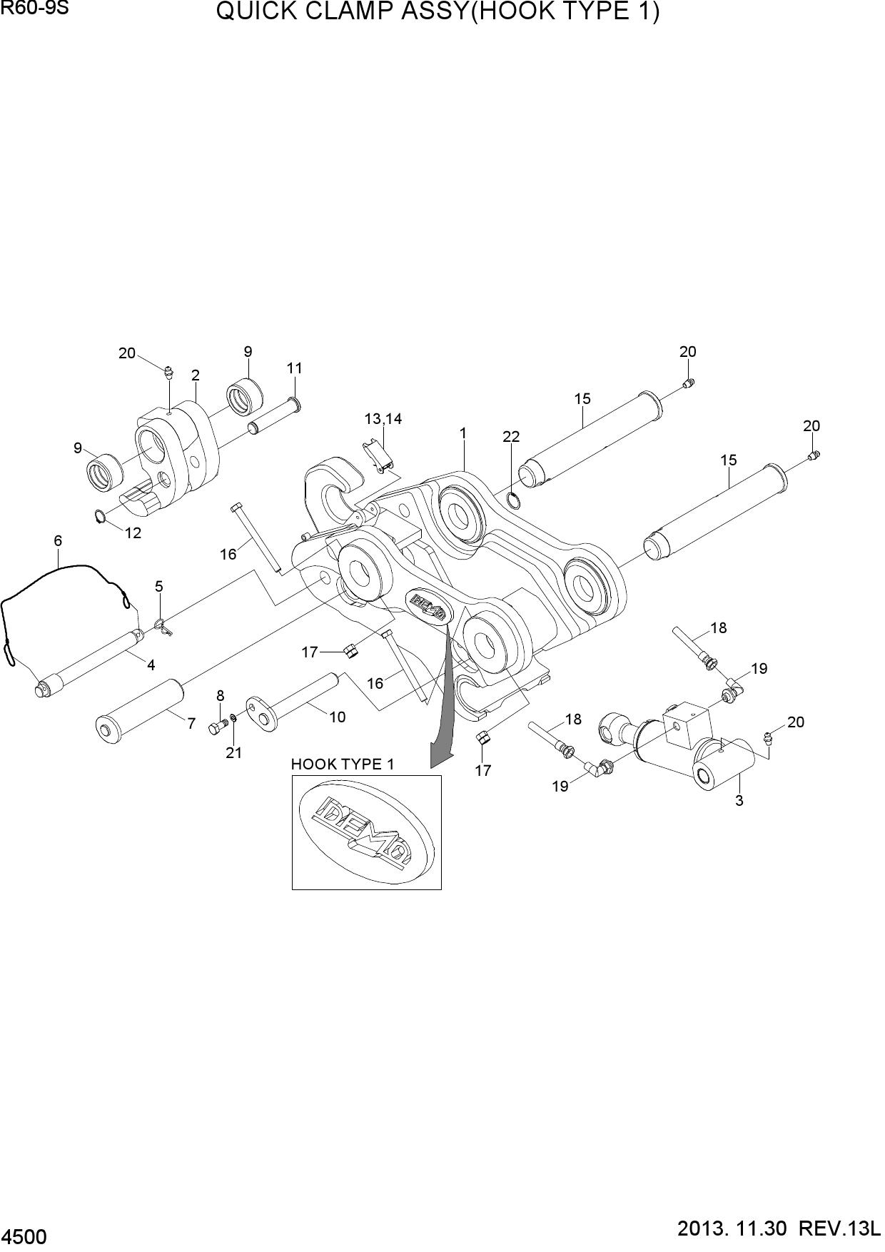 QUICK CLAMP ASSY(HOOK TYPE 1, -#5022)