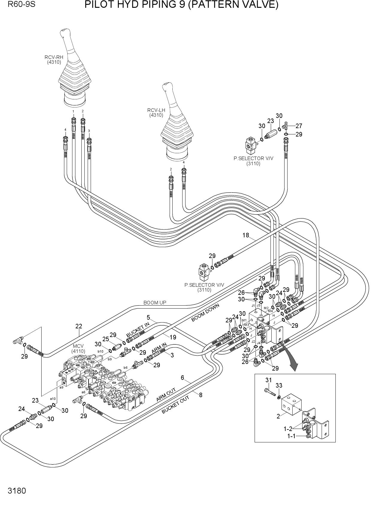 PILOT HYD PIPING 9 (PATTERN VALVE)