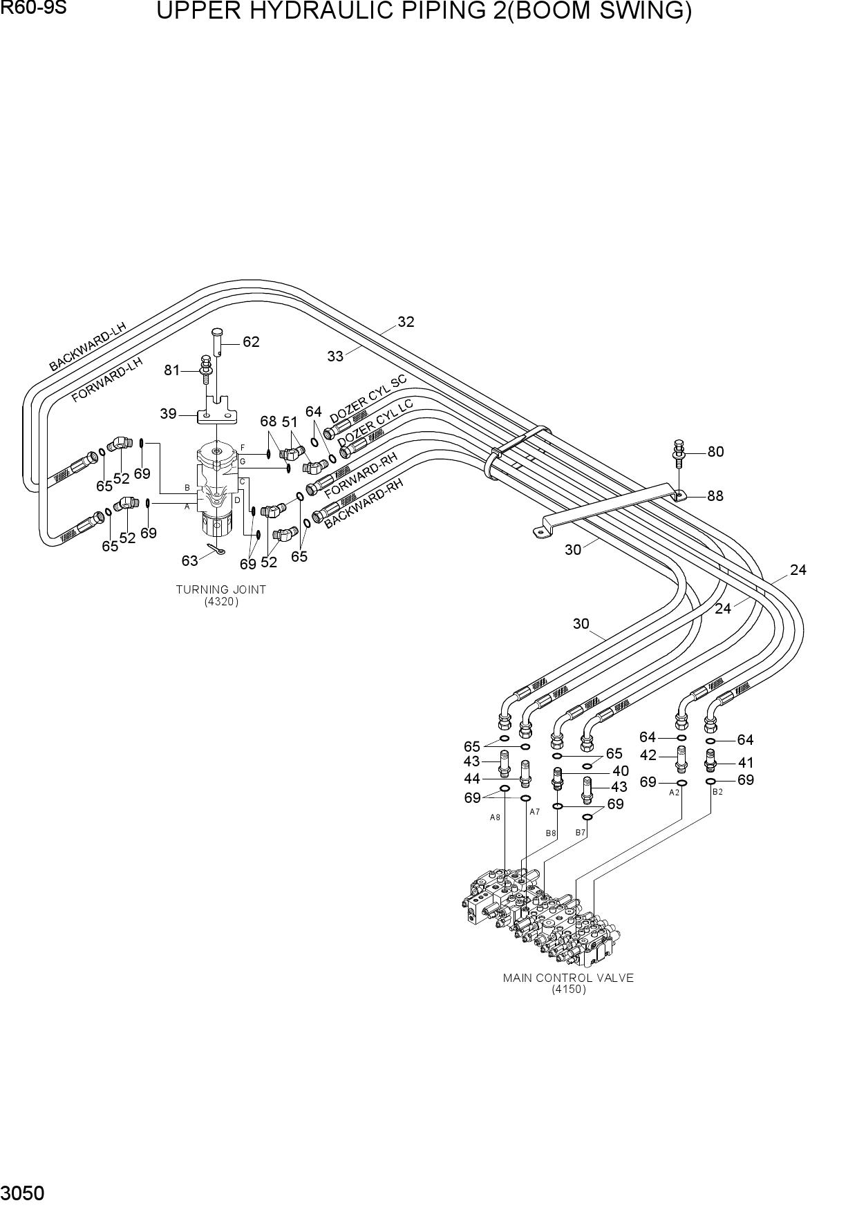 UPPER HYDRAULIC PIPING 2(BOOM SWING)