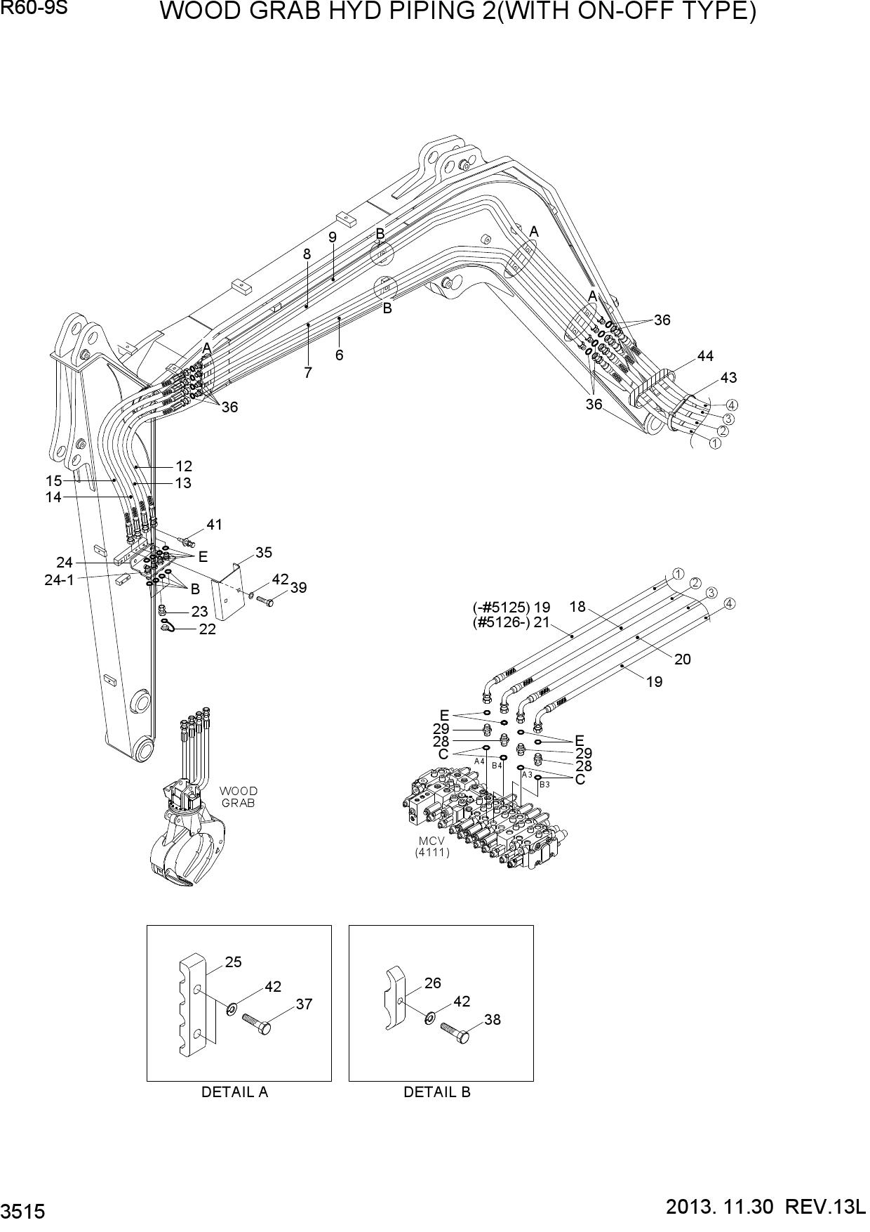 WOOD GRAB HYD PIPING 2(WITH ON-OFF TYPE)