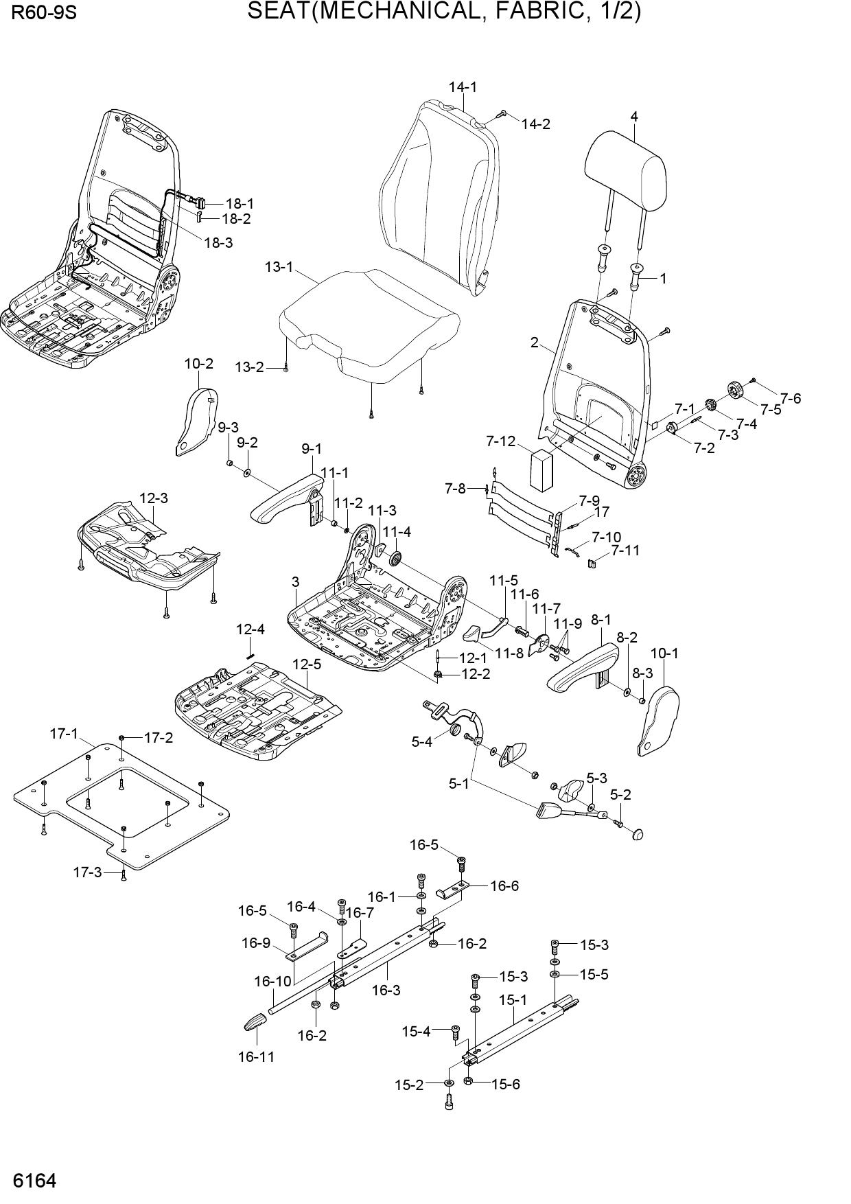 SEAT(MECHANICAL, FABRIC, 1/2)