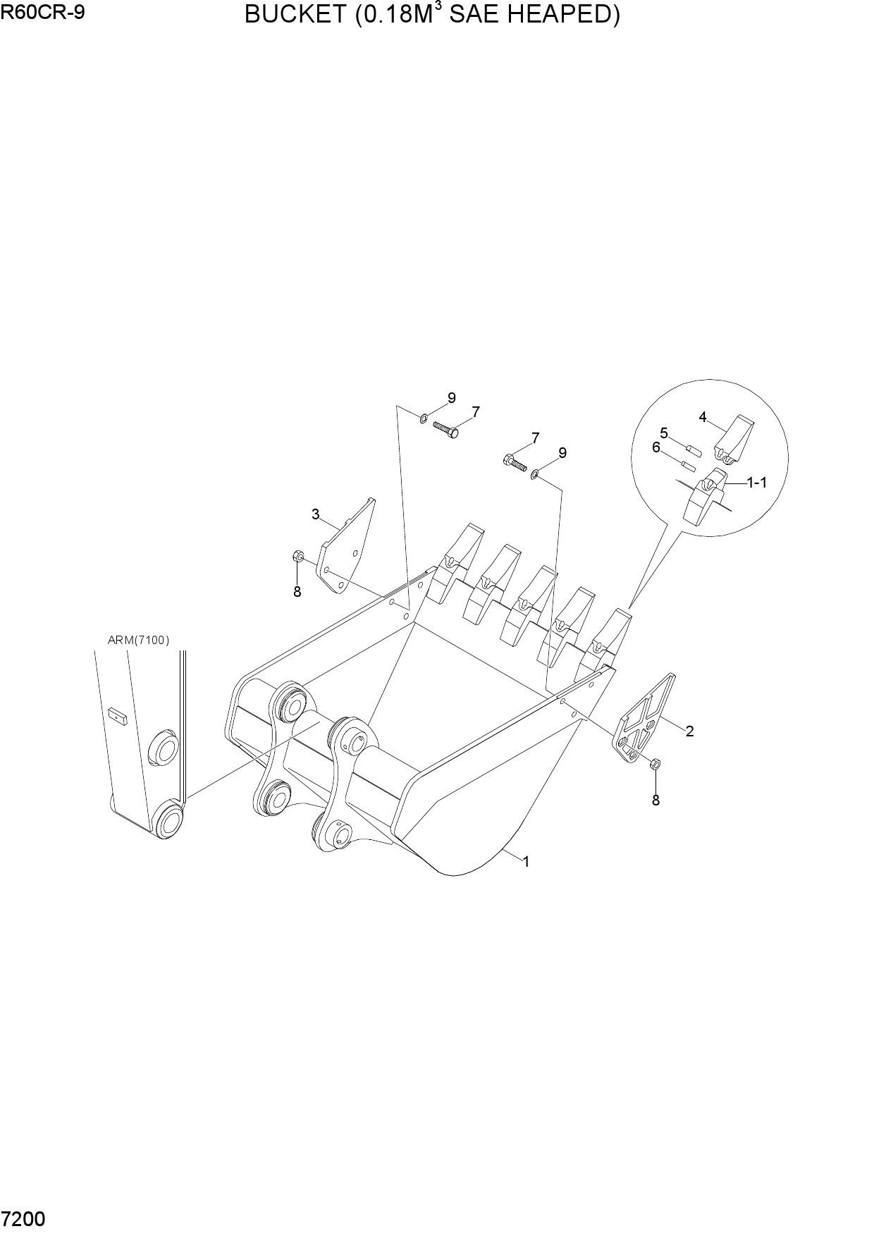 BUCKET (0.18M3 SAE HEAPED, STD)