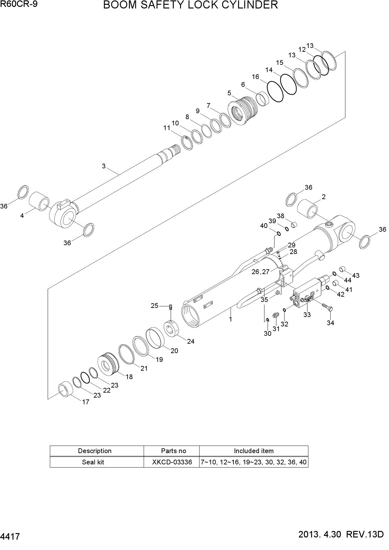 BOOM SAFETY LOCK CYLINDER