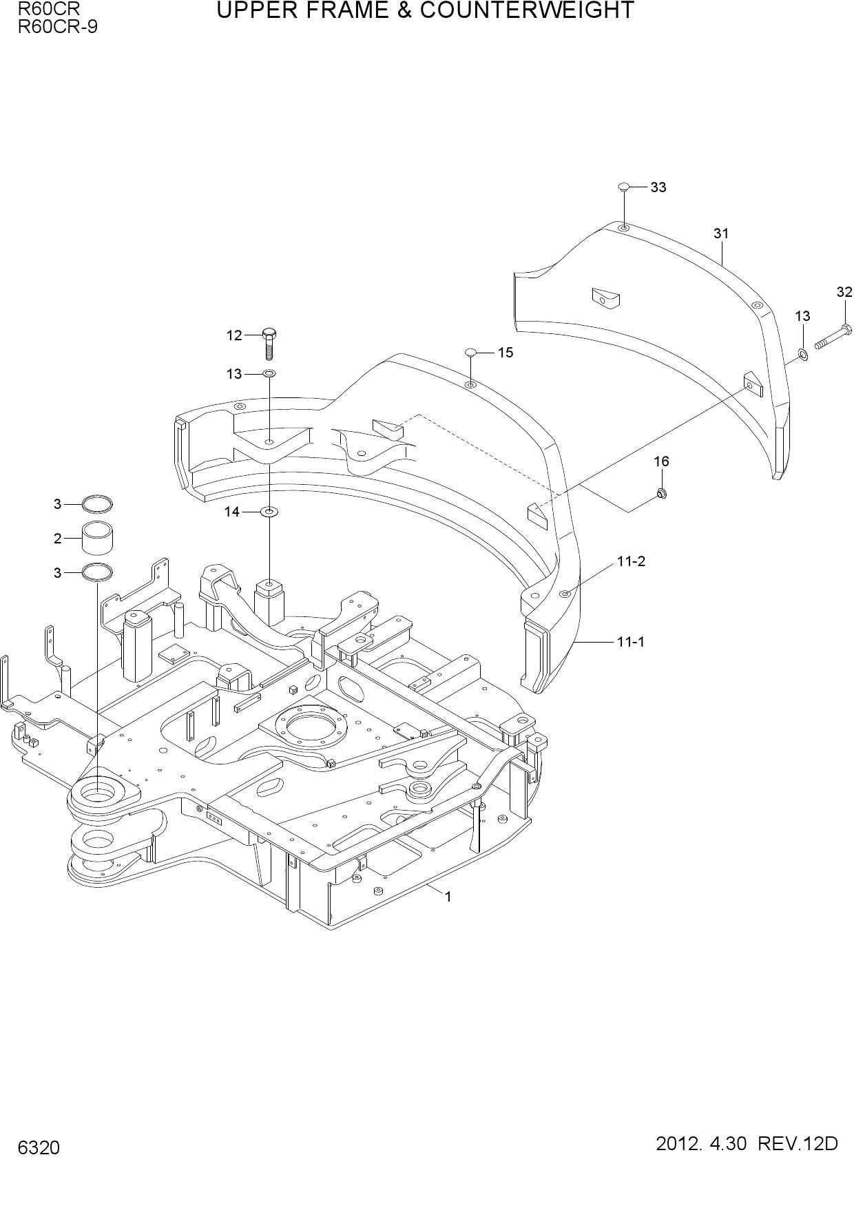 UPPER FRAME & COUNTERWEIGHT