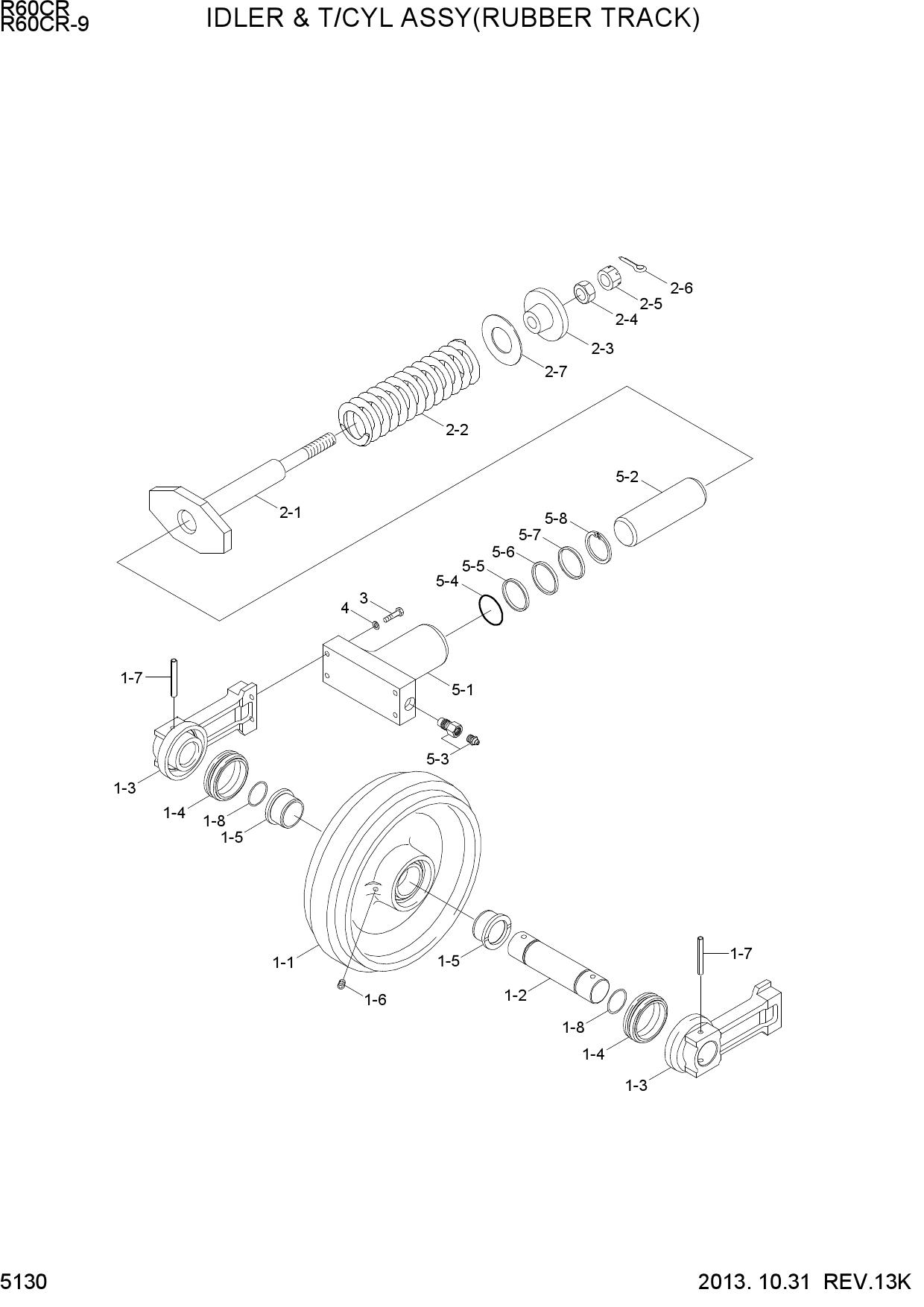 IDLER & T/CYL ASSY (RUBBER TRACK)